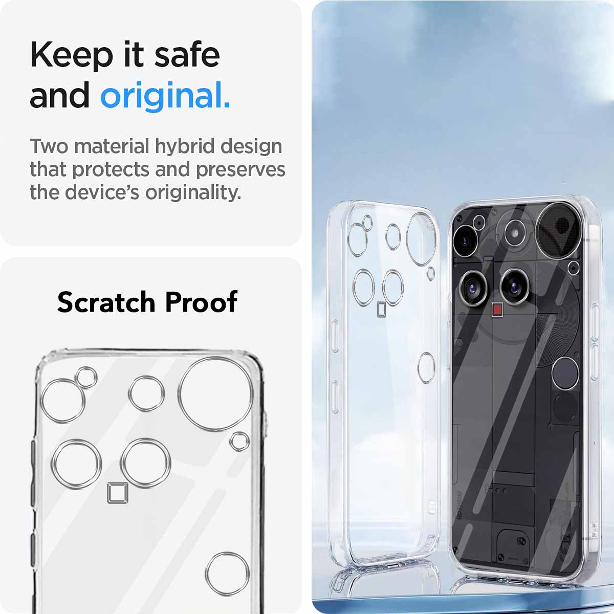 For Nothing Phone 3 Back Cover Case Silicone (Clear Shockproof Case with Camera Protection | Soft and Flexible | Transparent)
