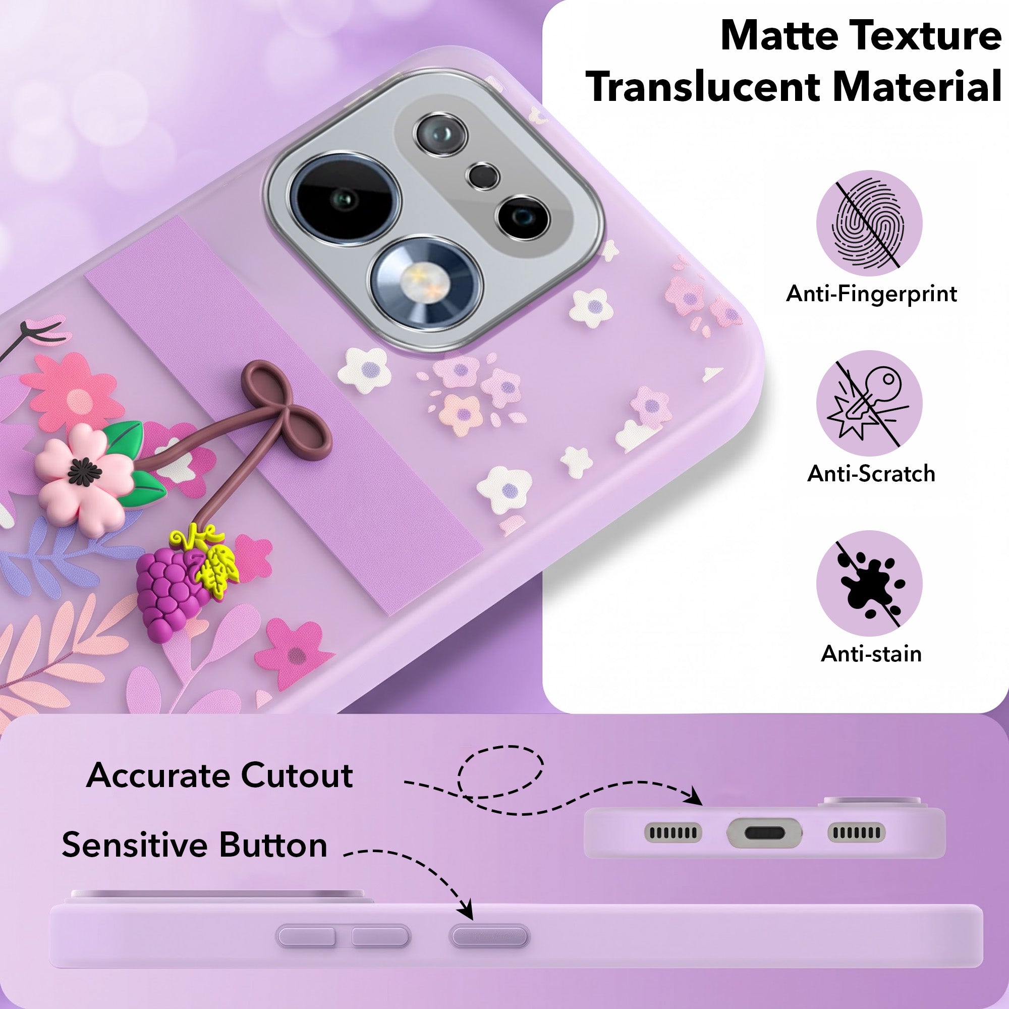 For Realme 16 Pro Back Cover Case (3D Cute Cartoons | Hard Back Side Soft | Matte Premium Finish | HD Printing)