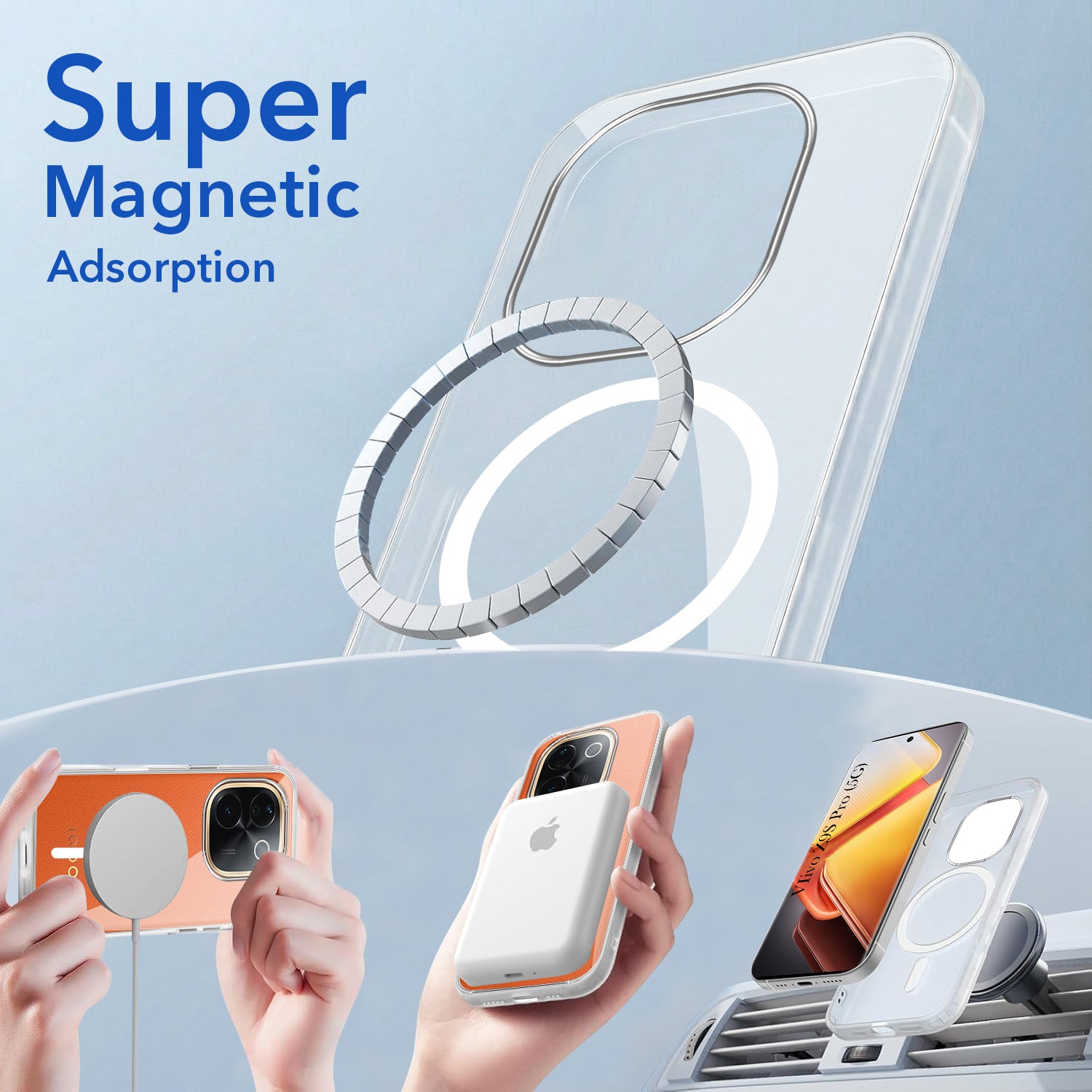 For Vivo iQOO Z9s Pro Back Cover Case Lifetime Anti-Yellow MagSafe Compatible Clear (Sleek Hard Crystal | Shockproof and Camera Protection)