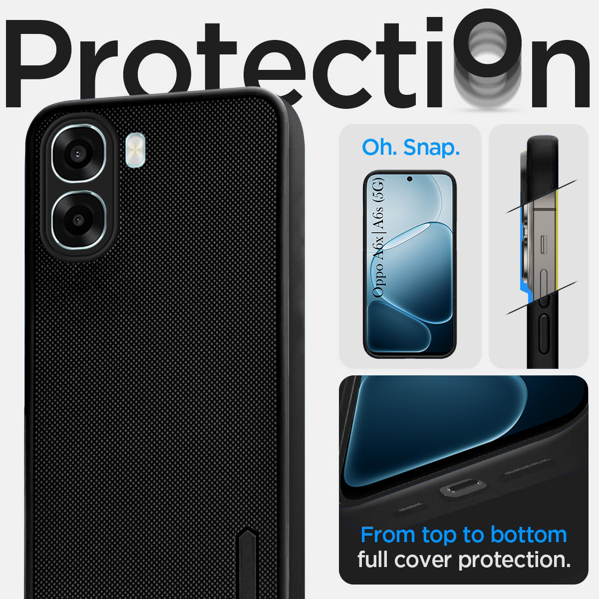 For Oppo A6X | Oppo A6S Back Cover Case Rubberised (Textured Grip Design | Micro-Fiber Cloth Inside | Slim and Light Weight | Soft Touch and Feel)