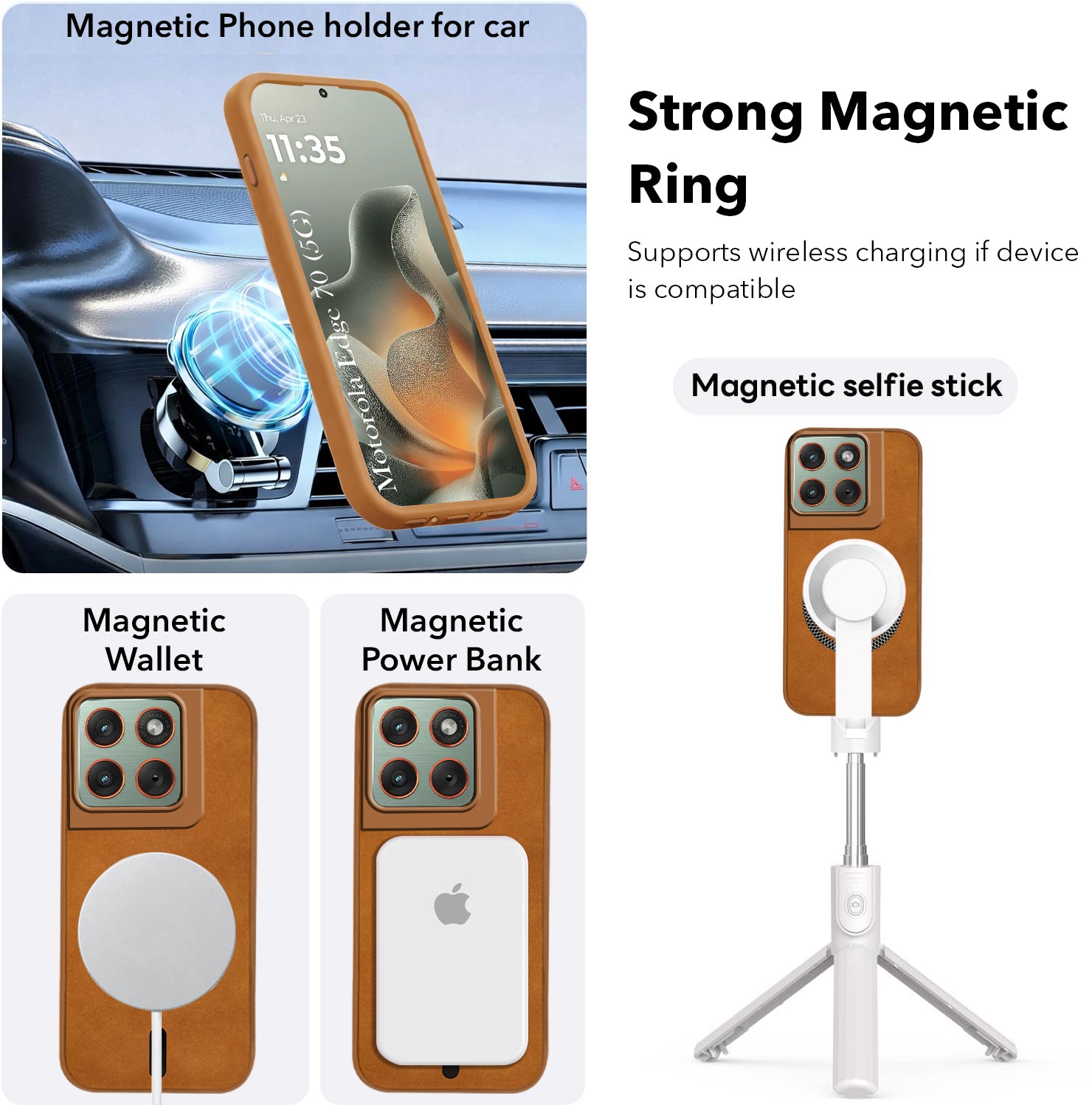 For Motorola Moto Edge 70 Back Case Cove Leather Finish (MagSafe Compatible Wireless Charging | Soft Touch | Camera Bump Protection)