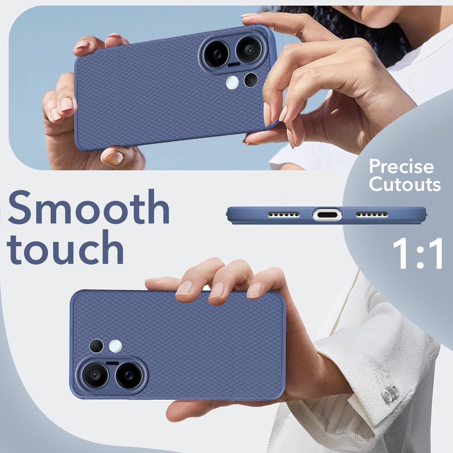 For Vivo X200 FE Back Cover Case (Liquid Silicone | Side Grip | Camera Protection)