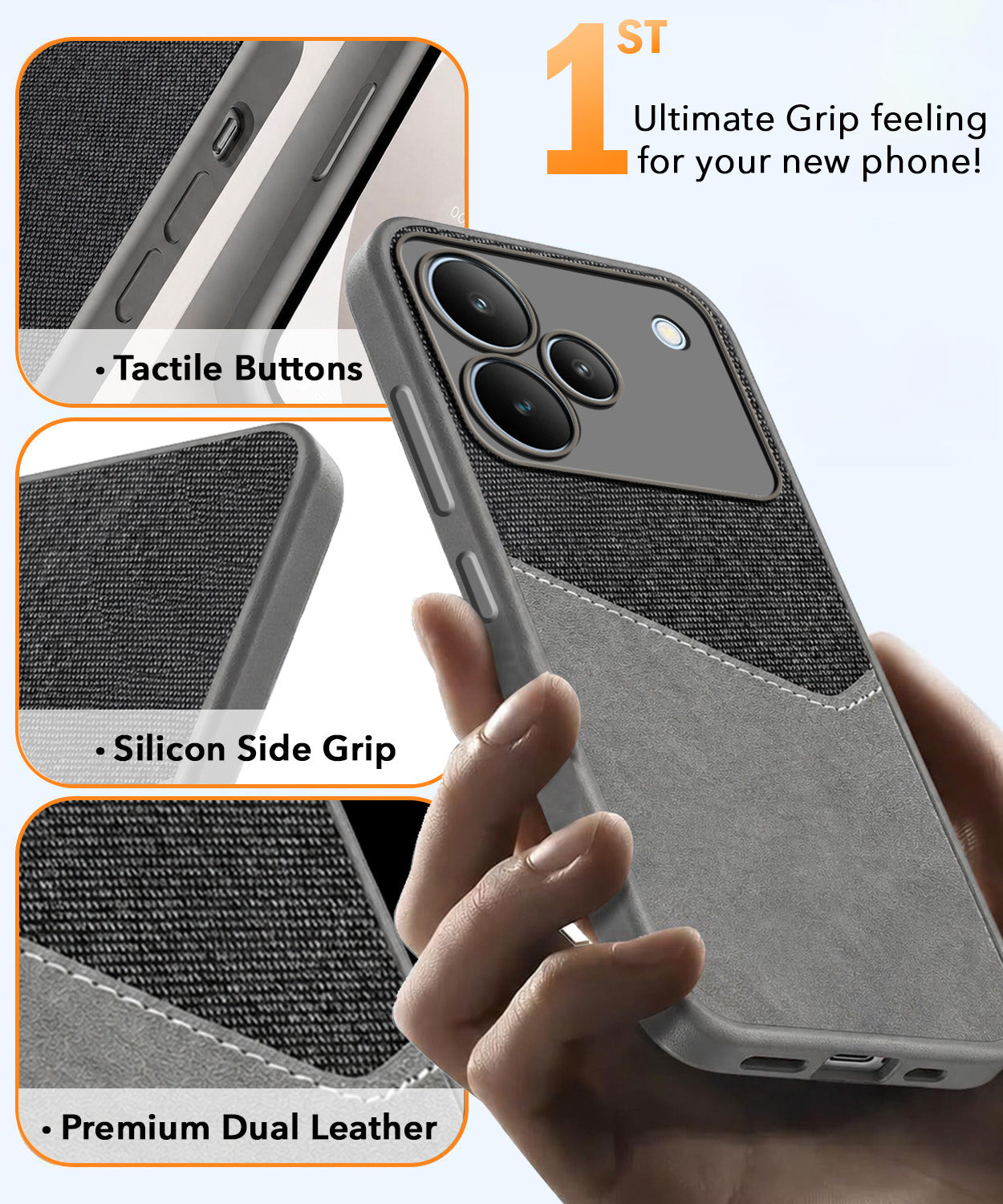 For Realme P4 Back Cover Case (Dual PU Leather Stitch | Professional Minimalist | Soft and Flexible)