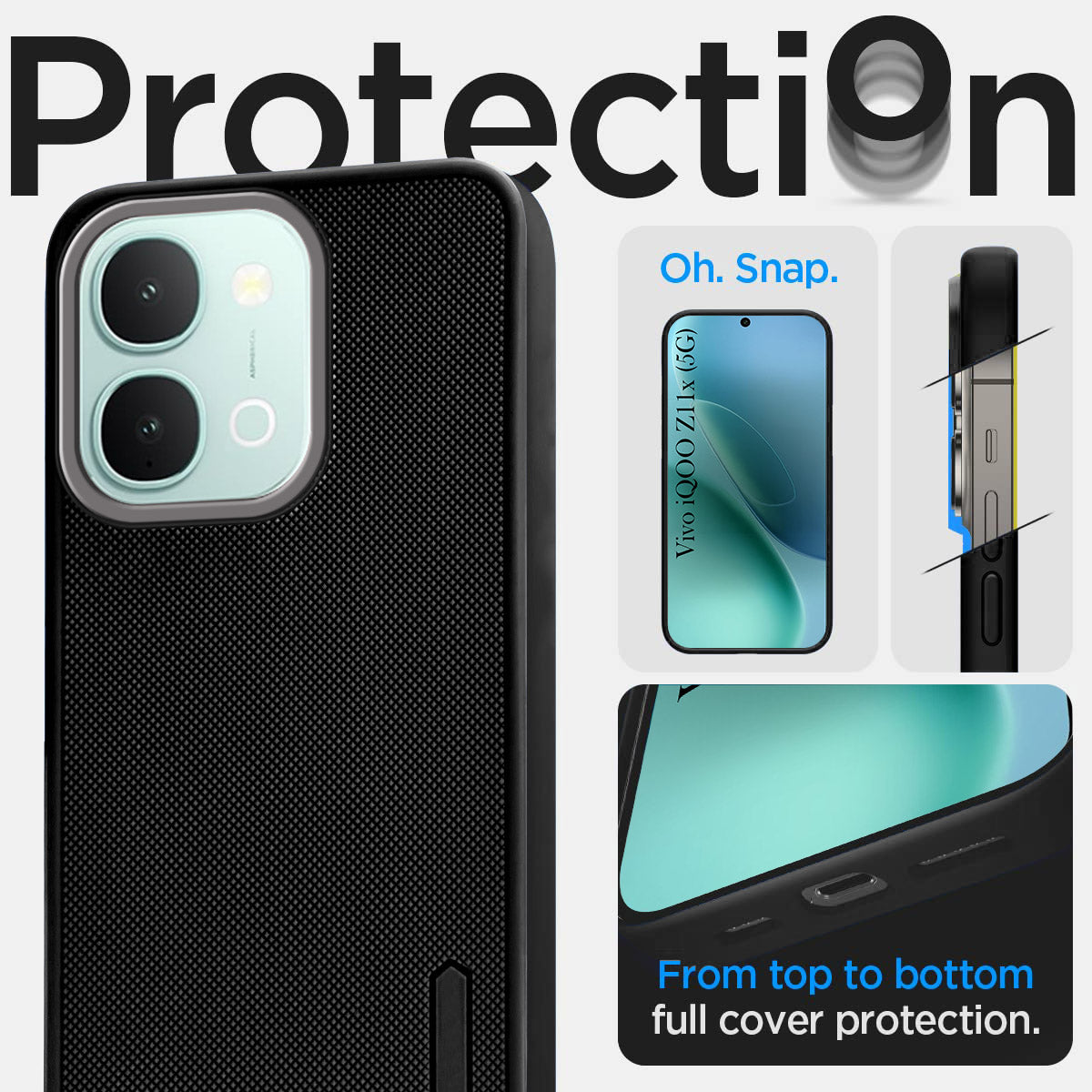 For Vivo iQOO Z11x 5G Back Cover Case Rubberised (Textured Grip Design | Micro-Fiber Cloth Inside | Slim and Light Weight | Soft Touch and Feel)