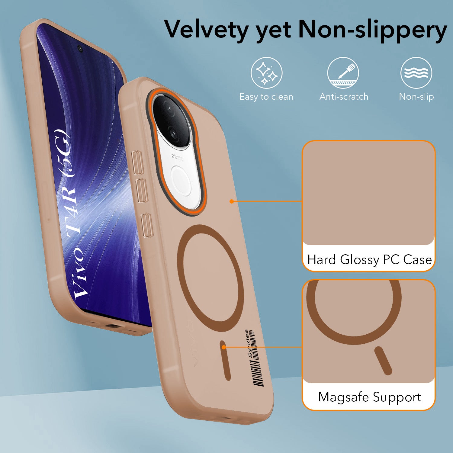 For Vivo T4R Back Cover Case (Soft Touch | Camera Bump Protection | MagSafe Compatible | Matte Finish)