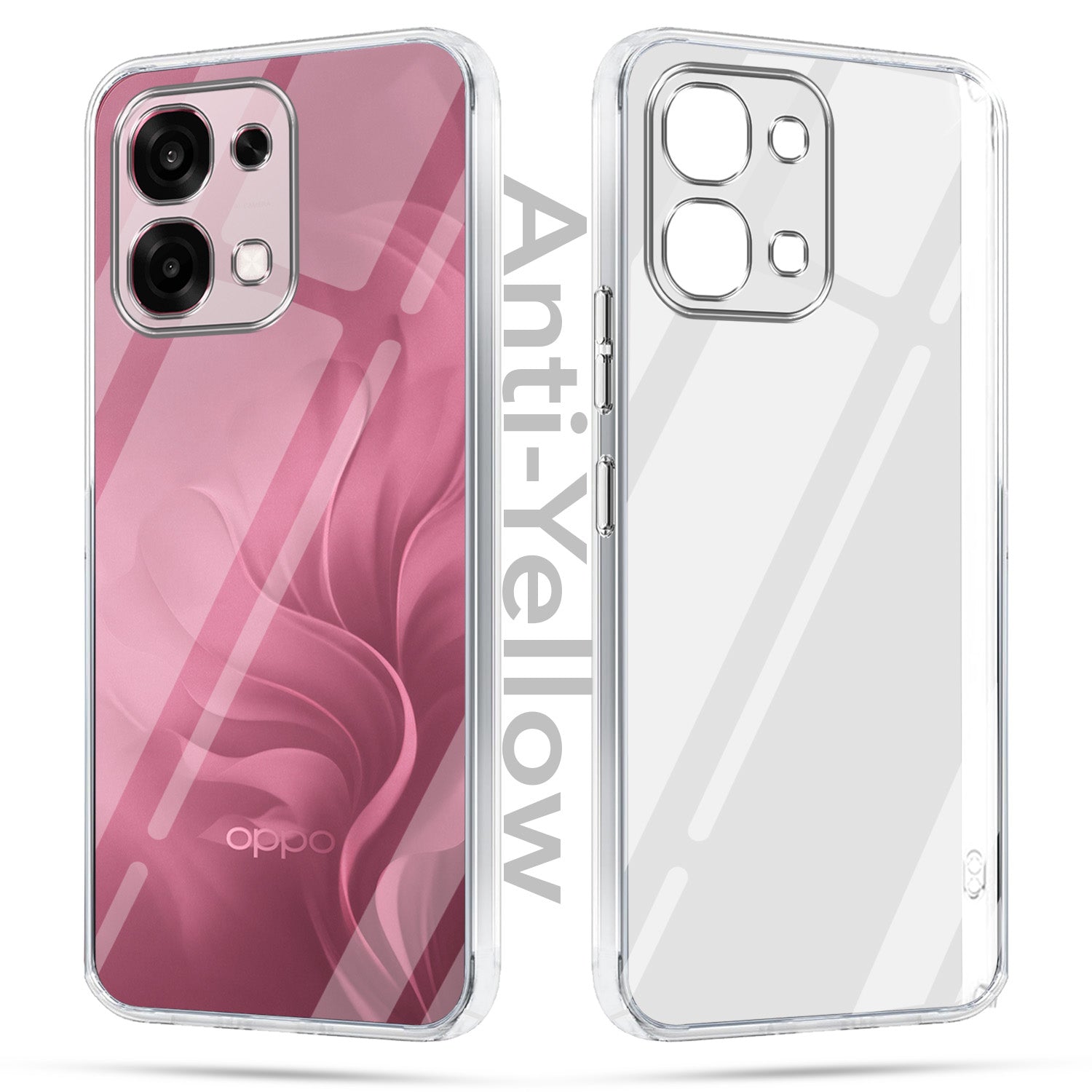 For Oppo F31 5G | Oppo F33 5G Combo with Back Cover and 9H Tempered Glass (Lifetime Anti-Yellow | Sleek Hard Crystal | Oleophobic Coating Screen Glass)