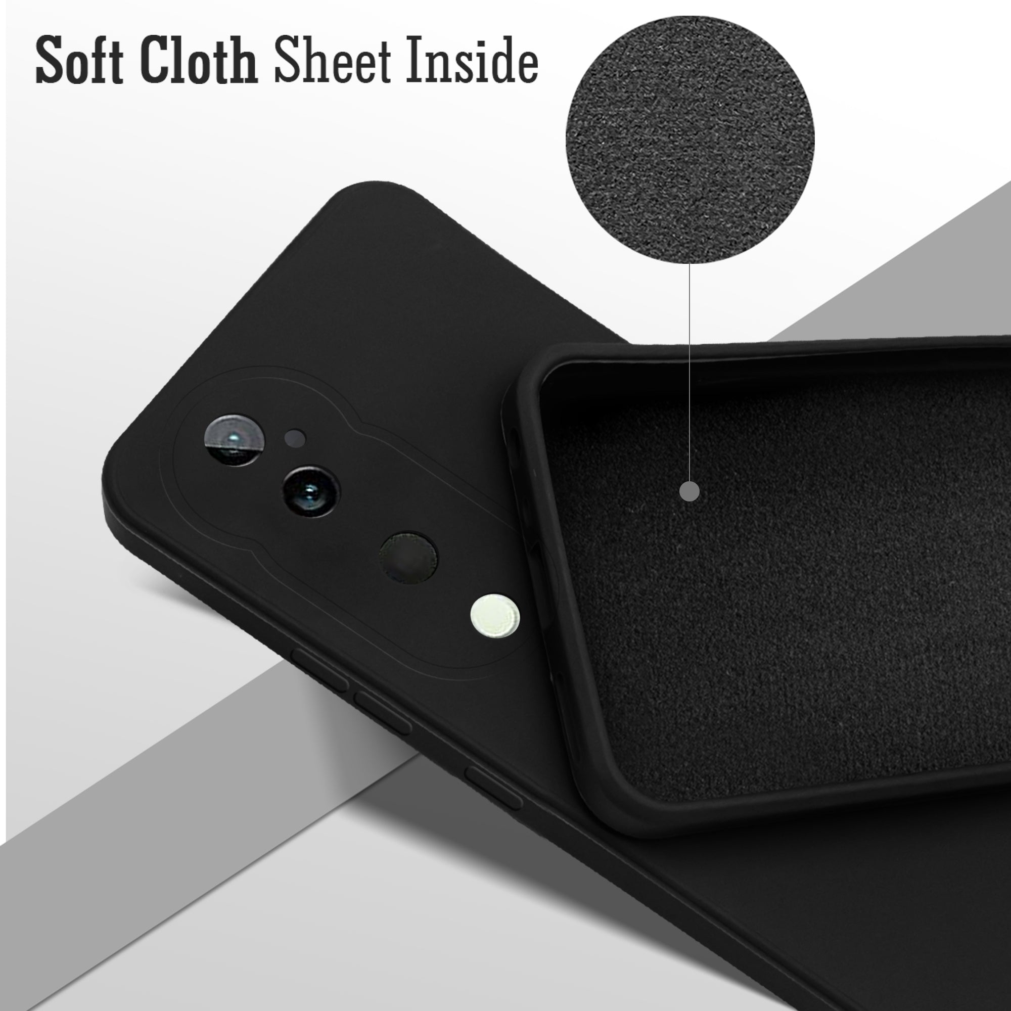 For Vivo T3 Ultra  Back Cover Case ( Matte Finish Silicone with Inside Fiber cloth)