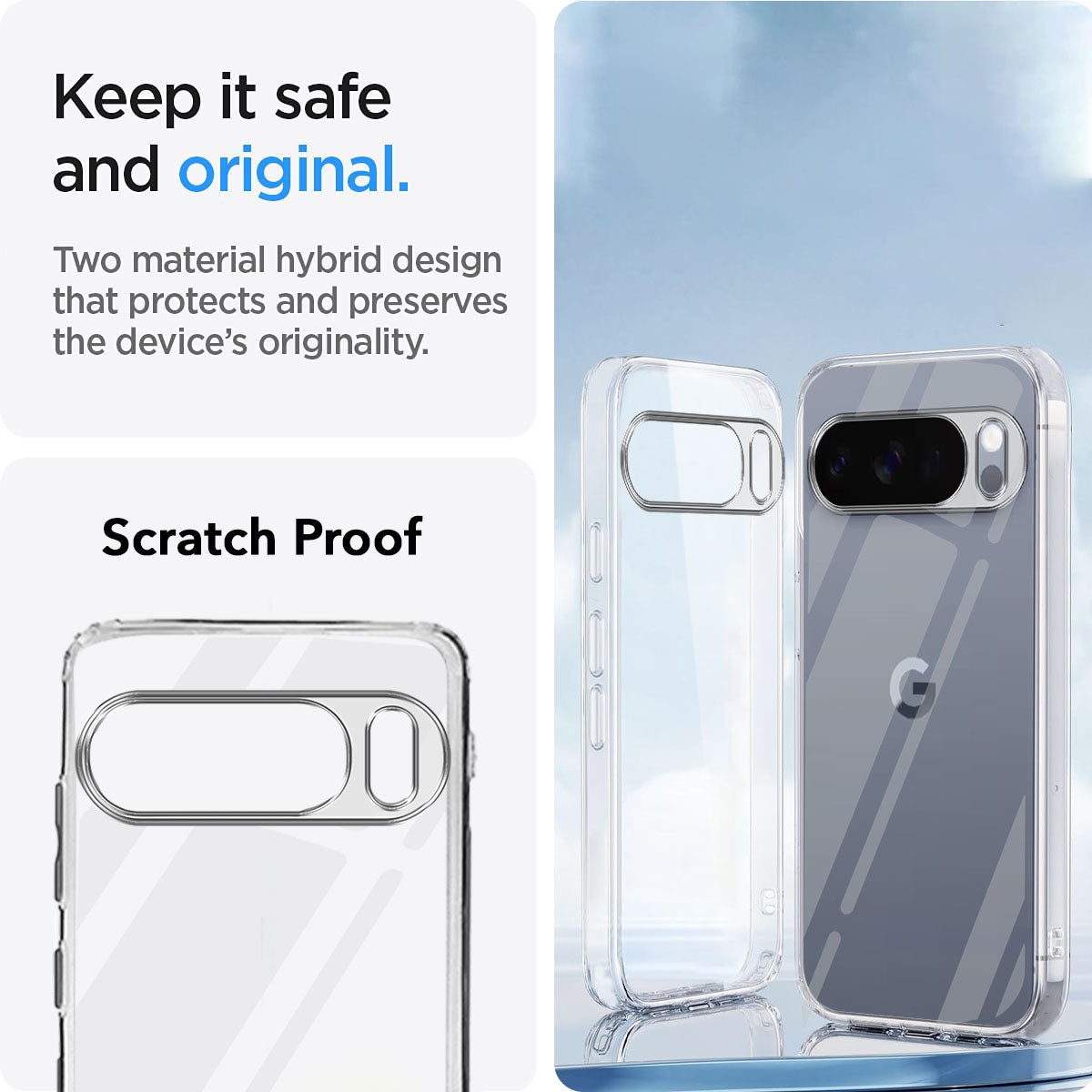 For Google Pixel 10 Pro Back Cover Case (Clear Shockproof Case with Camera Protection | Soft and Flexible | Transparent)