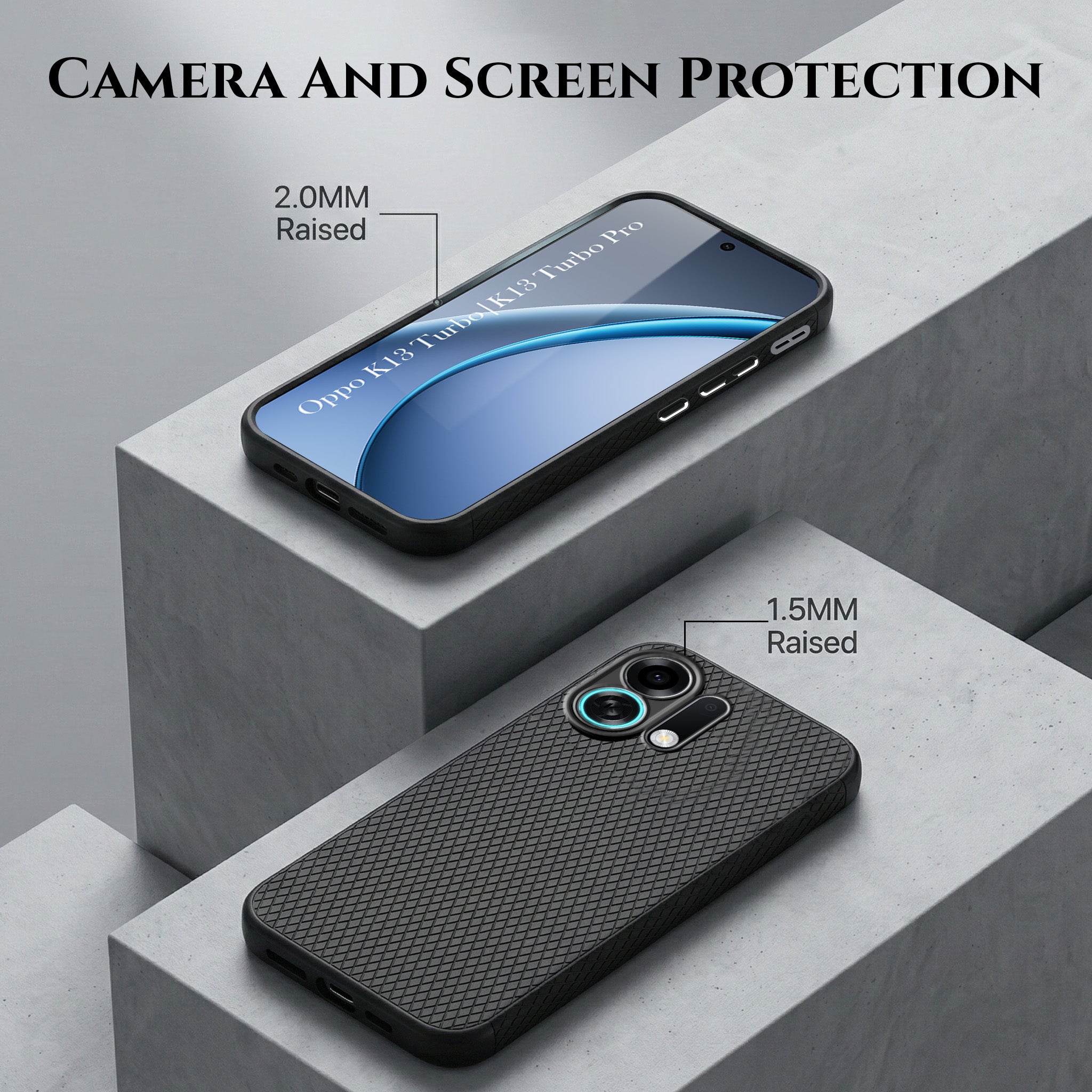 For Oppo K13 Turbo | Oppo K13 Turbo Pro Combo with Back Cover and 9H Tempered Glass (Liquid Silicone | Camera Protection | Oleophobic Coating Screen Glass)