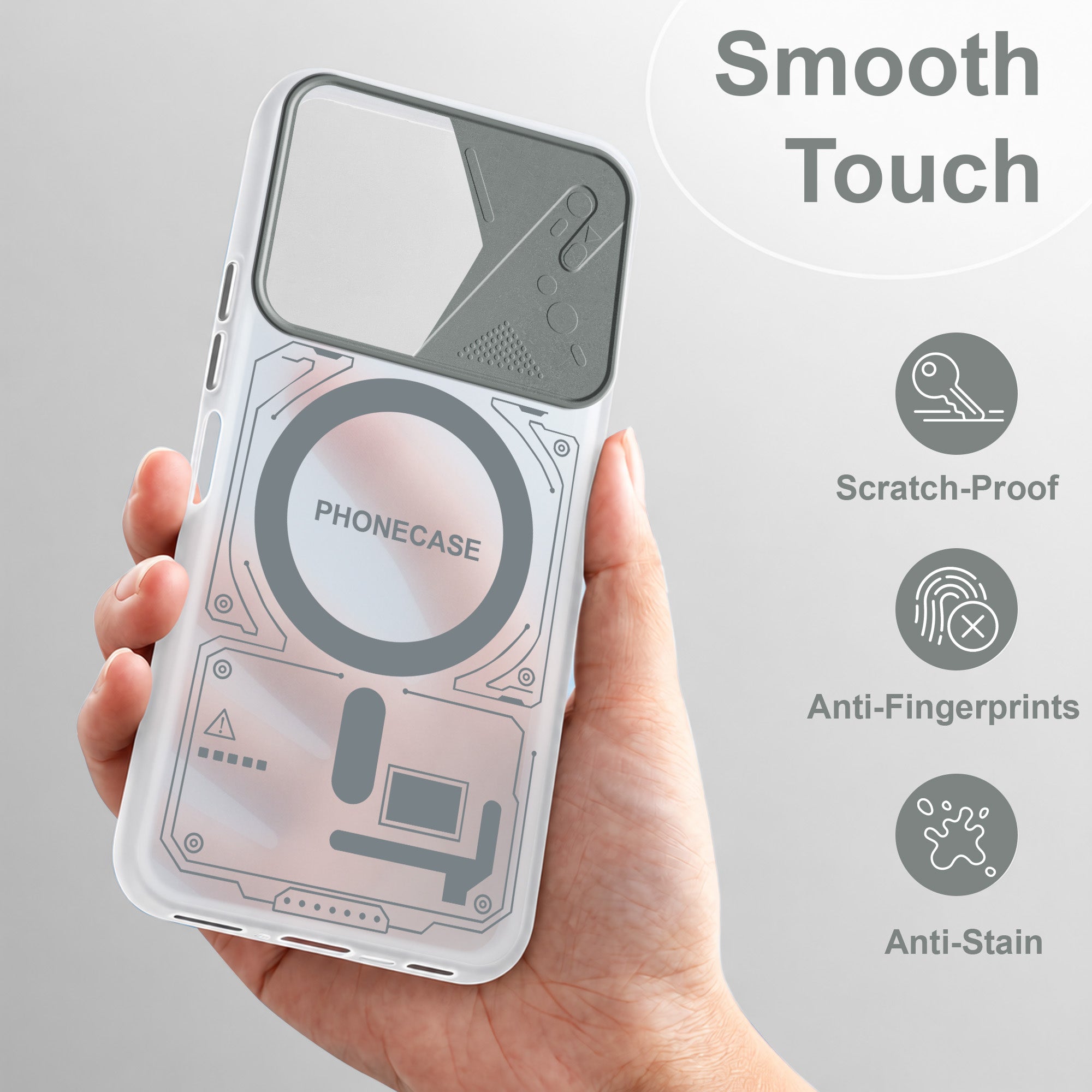 For Samsung Galaxy A15 5G Metallic Back Cover Case (Metallic Camera Protection & Buttons | Translucent Milky Shade | Hard Polycarbonate)