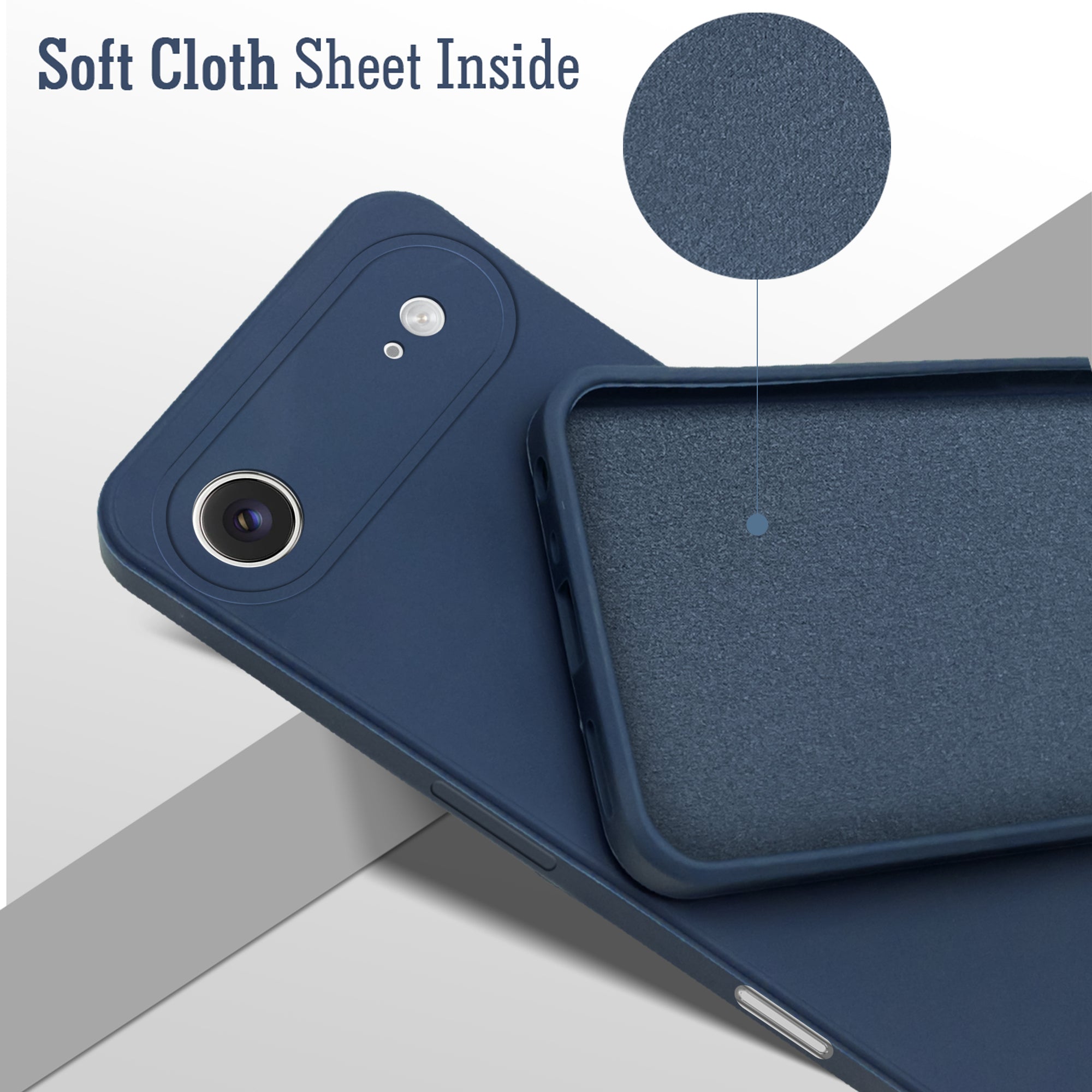 For Apple iPhone 17 Air Back Cover Case (Matte Finish Silicone with Inside Fiber cloth)