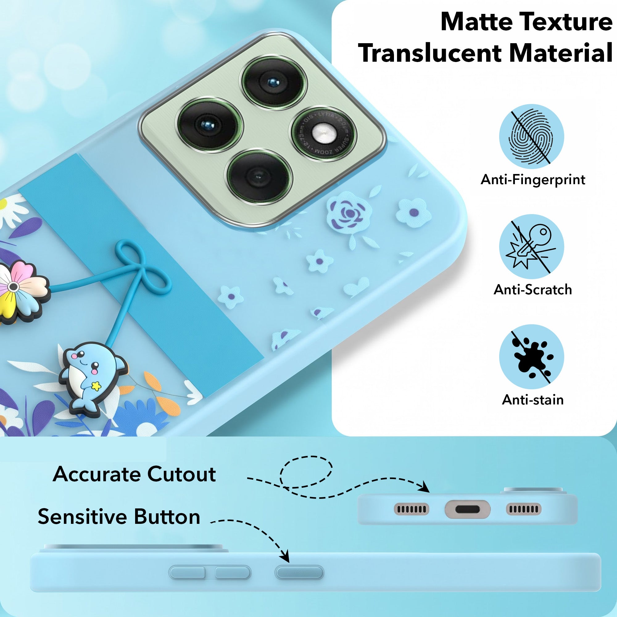 For Motorola Moto Edge 60 Back Cover Case (3D Cute Cartoons | Hard Back Side Soft | Matte Premium Finish | HD Printing)