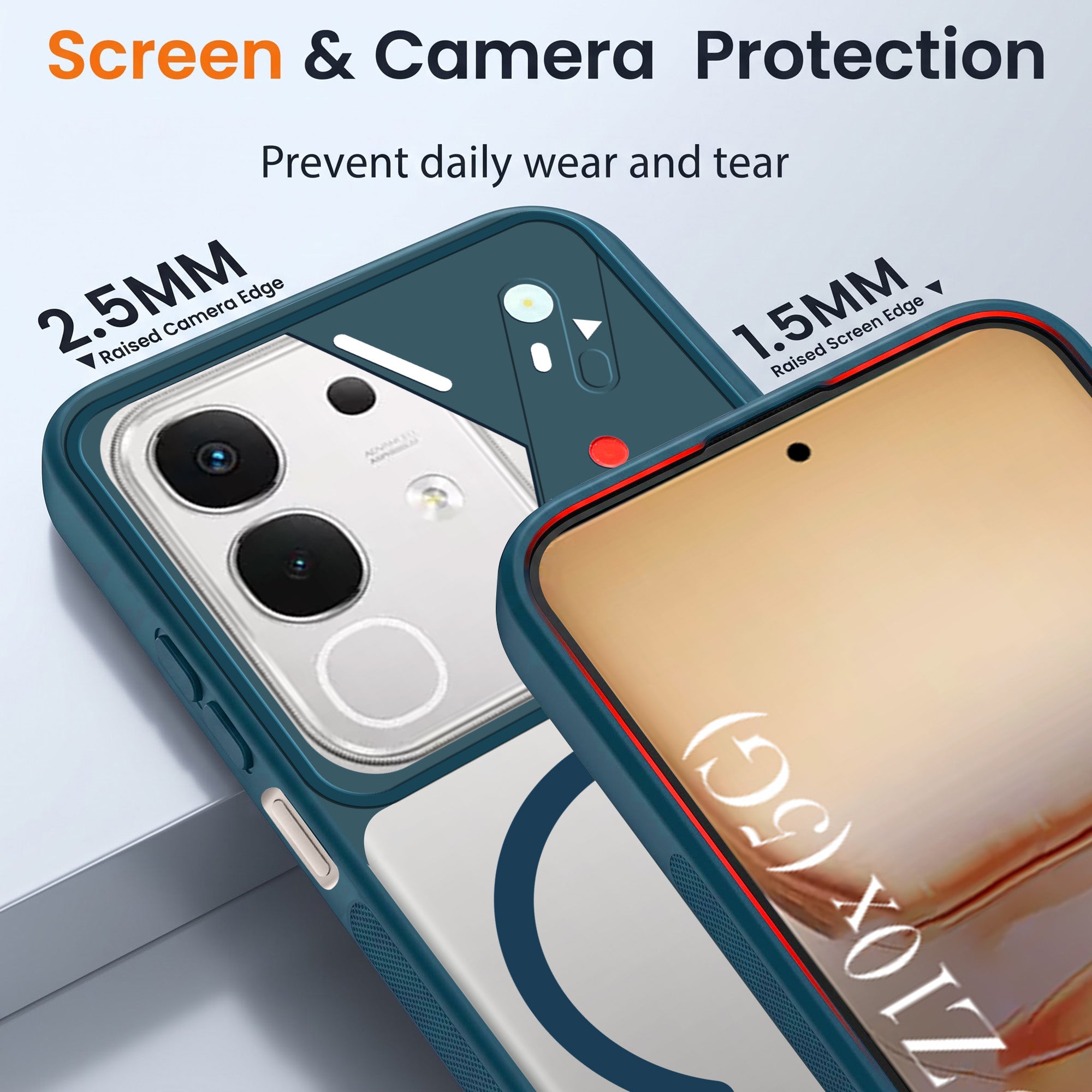 For Vivo iQOO Z10x Back Cover Case Lifetime Anti-Yellow Clear (Camera Protection | Side Grip | Wireless MagSafe Compatible)