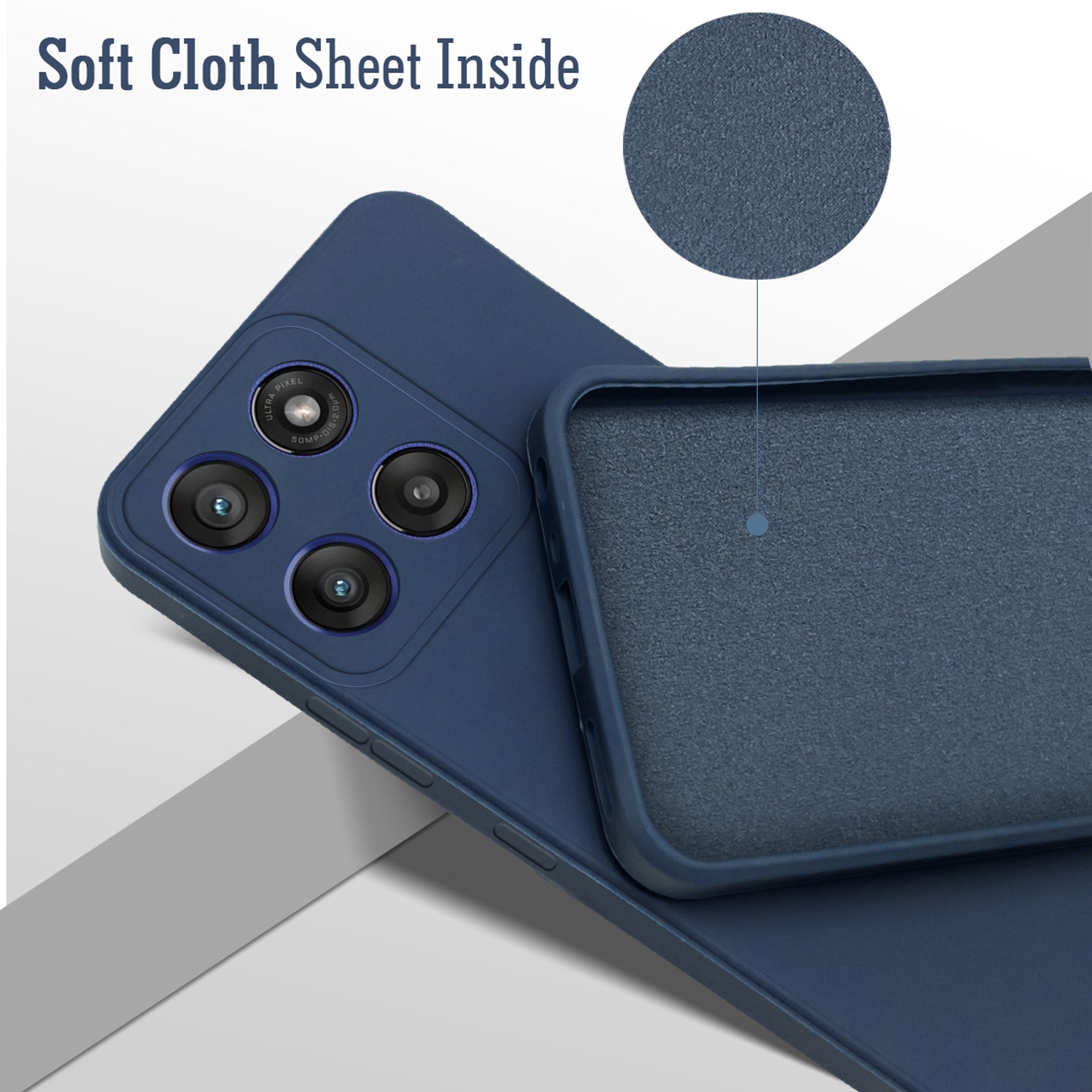 For Motorola Moto Edge 60 Stylus Back Cover Case (Matte Finish Silicone with Inside Fiber cloth)