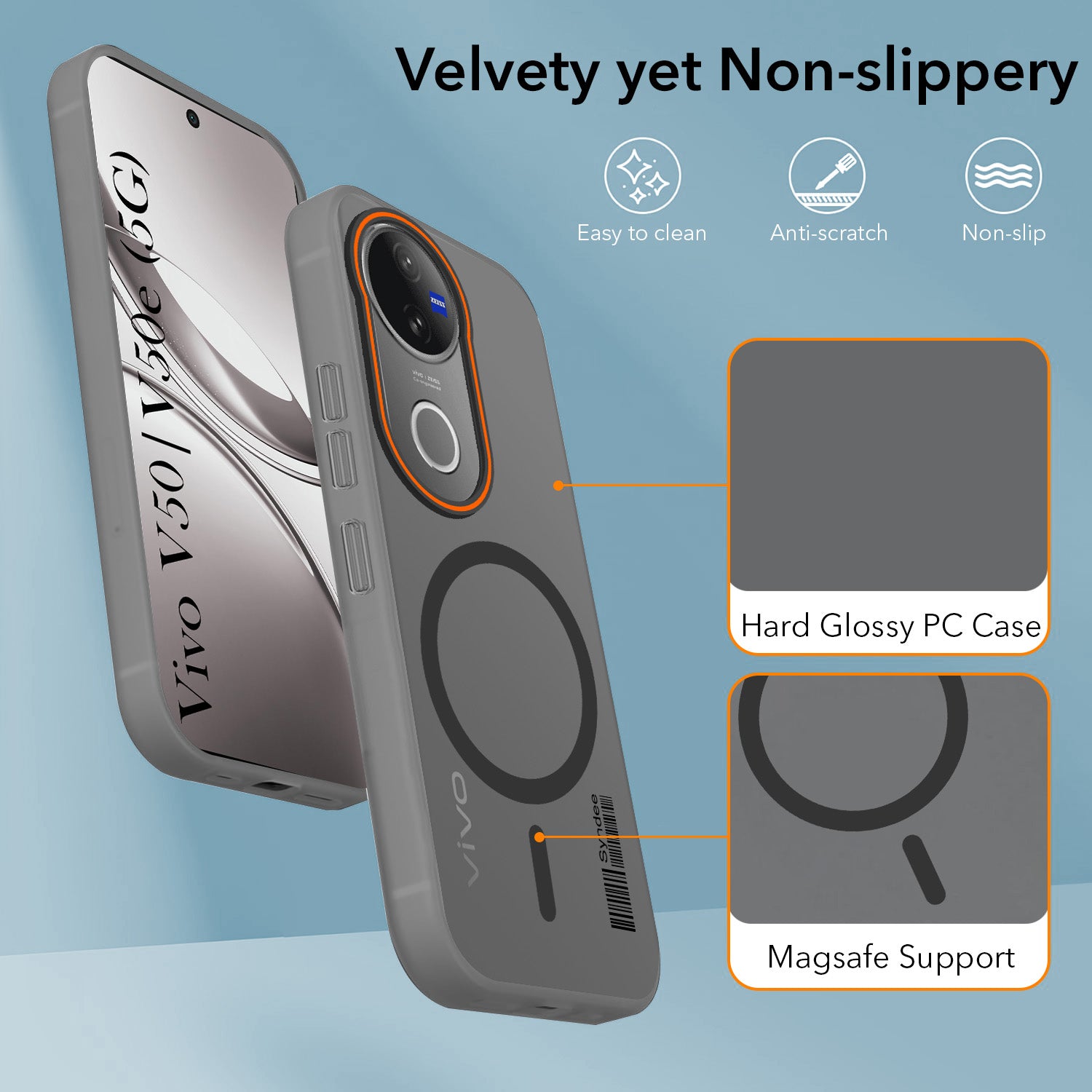 For Vivo V50 | Vivo V50e Back Cover Case (Soft Touch | Camera Bump Protection | MagSafe Compatible | Matte Finish)