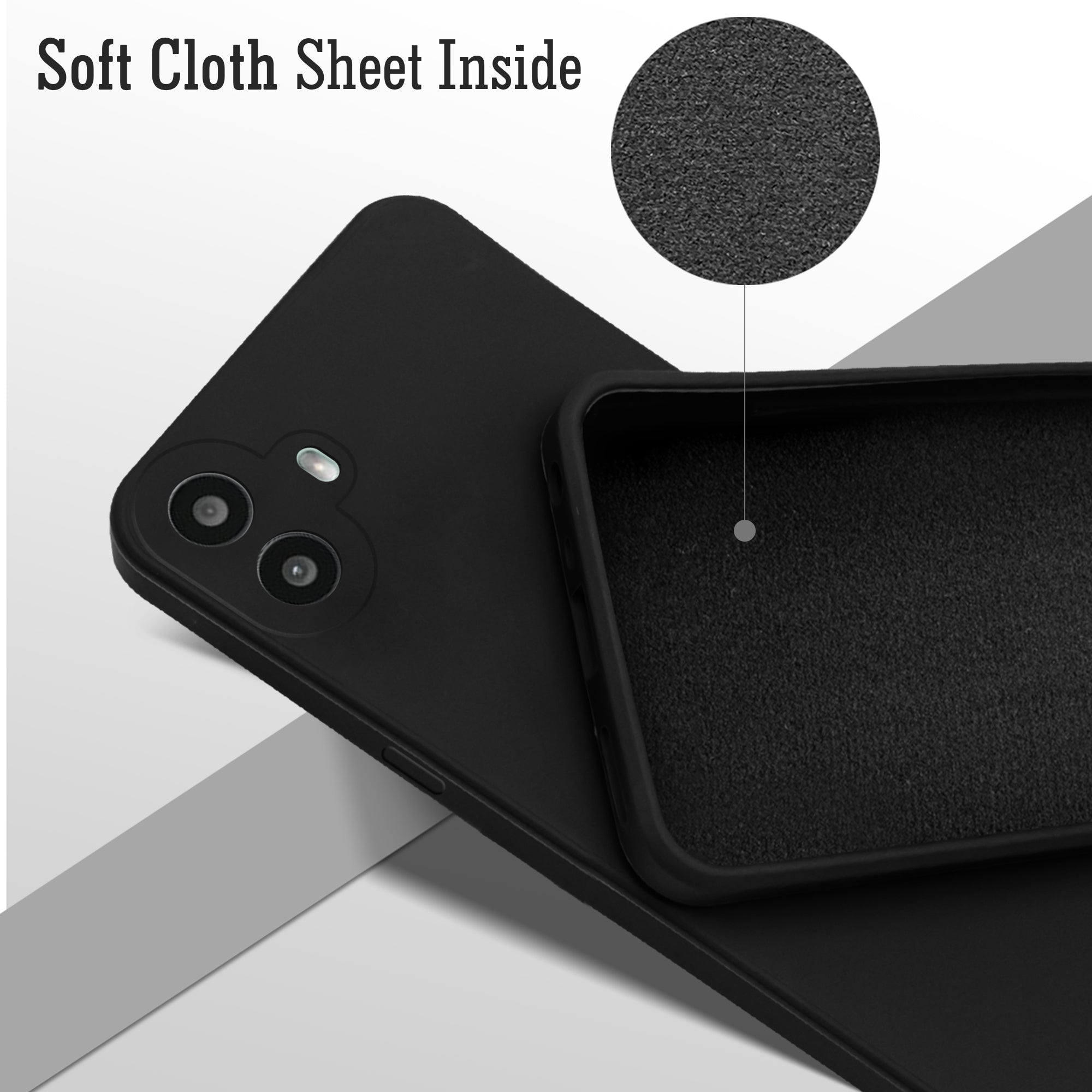 For Nothing CMF Phone 1 Back Cover Case (Matte Finish Silicone with Inside Fiber cloth)