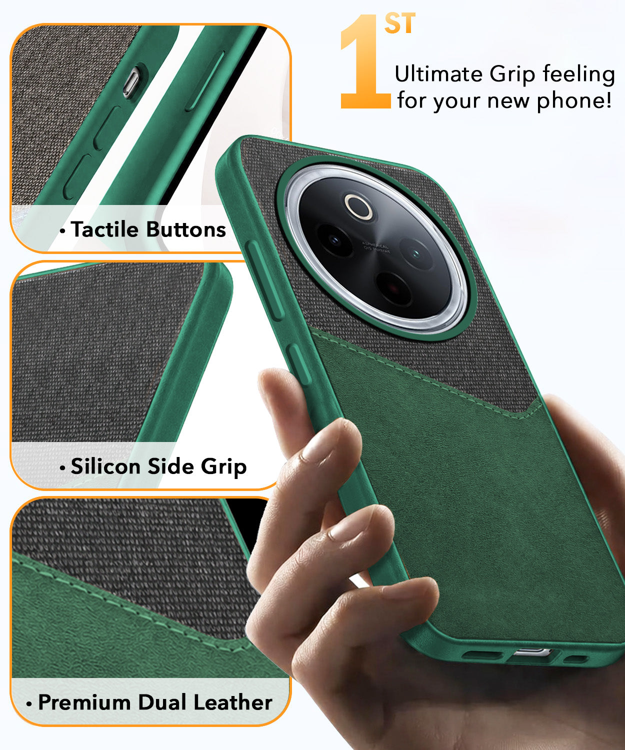 For Vivo iQOO Z10 Back Cover Case (Dual PU Leather Stitch | Professional Minimalist | Soft and Flexible)