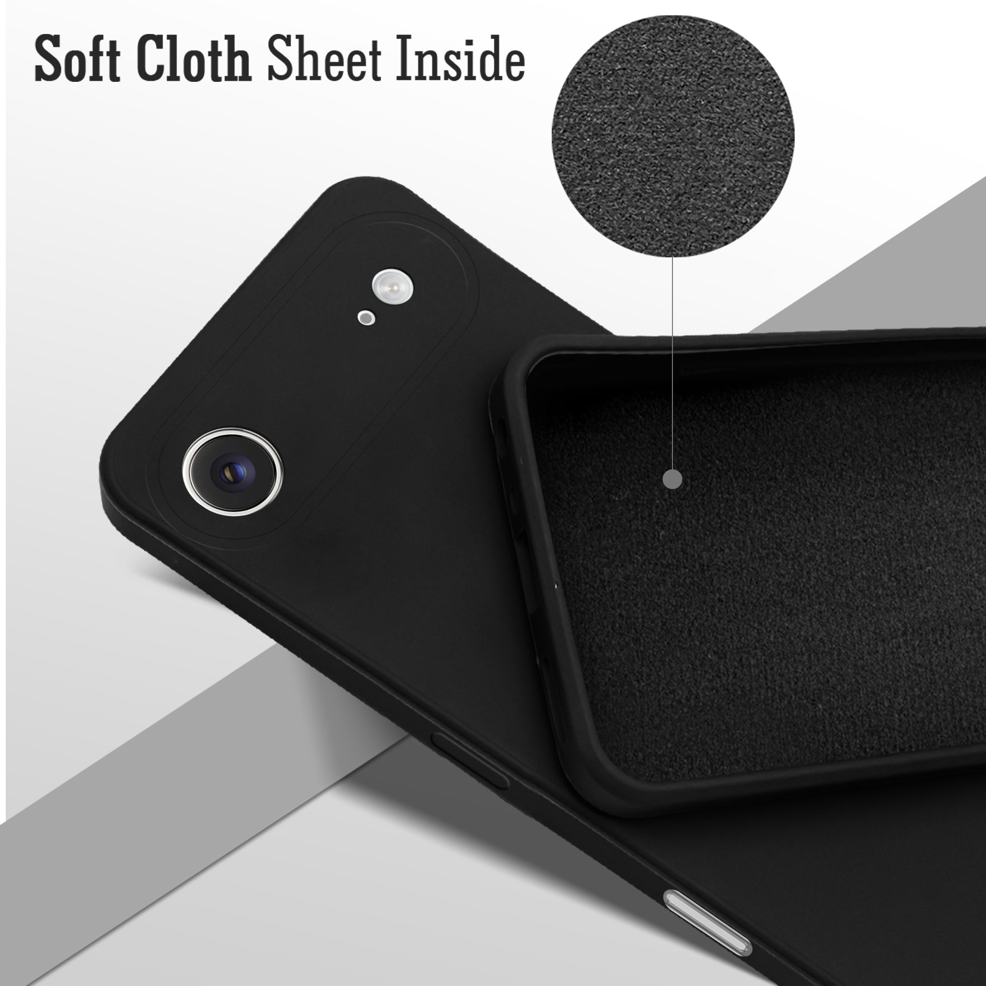 For Apple iPhone 17 Air Back Cover Case (Matte Finish Silicone with Inside Fiber cloth)