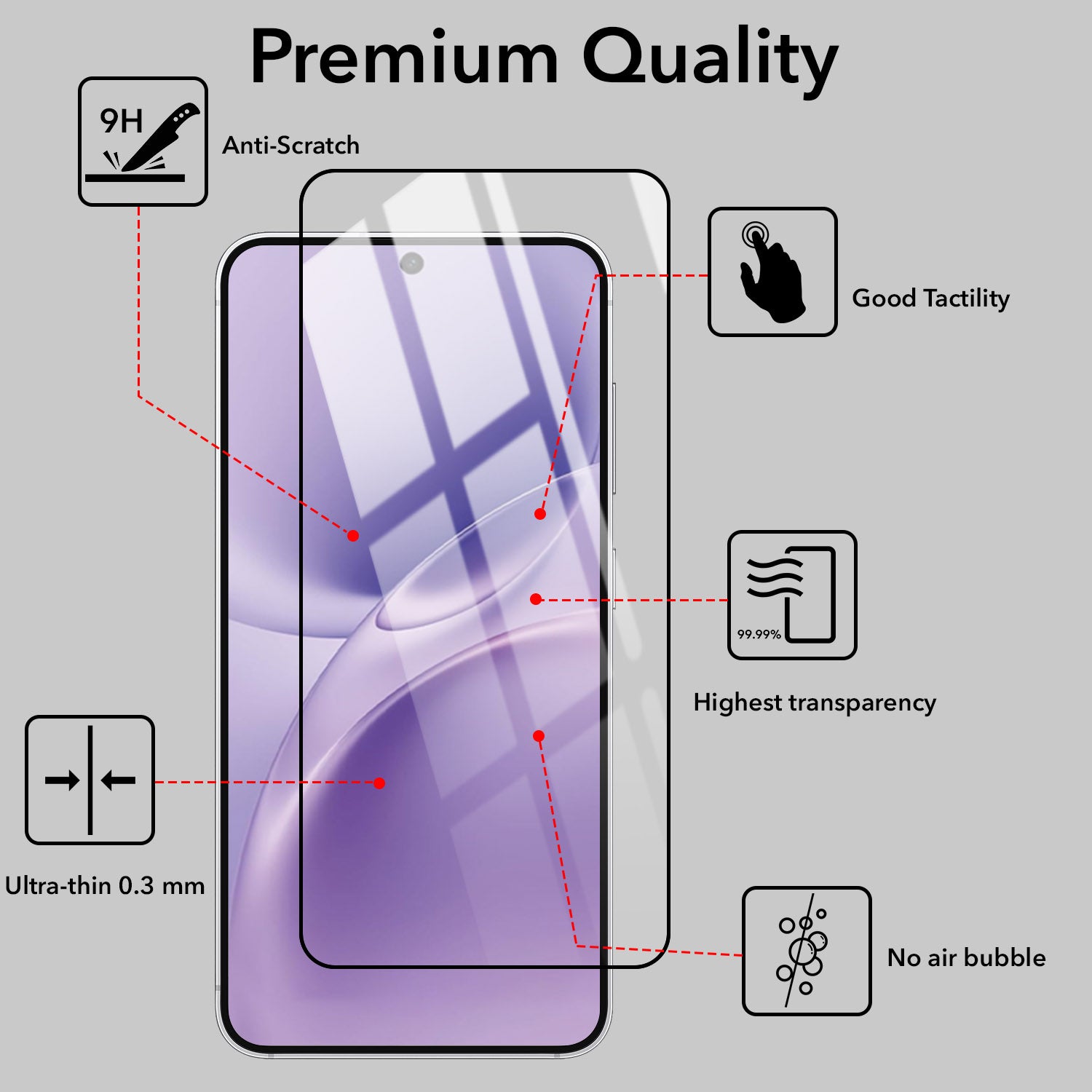 (Pack of 2) Tempered Glass For Vivo V70 FE 5G Military-Grade Gorilla Screen Protector With Installation Kit | Shatterproof, Full Coverage, HD Clear, Scratch Resistant