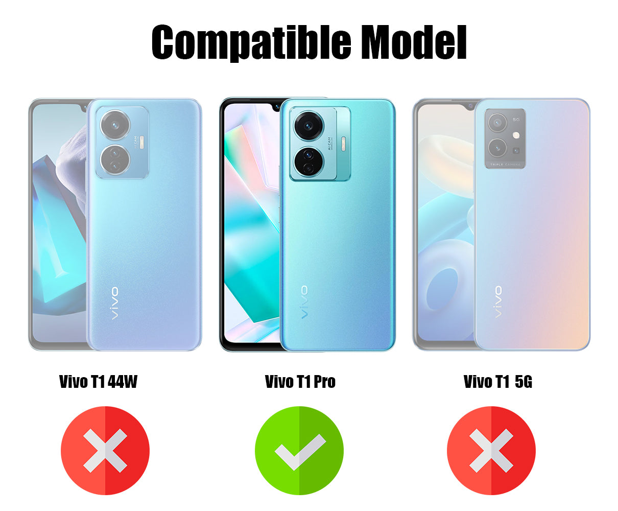 For Vivo T1 Pro 5G Back Cover Case Hybrid Armor (Shockproof Dual Layer Polycarbonate |Ring Holder Kickstand)