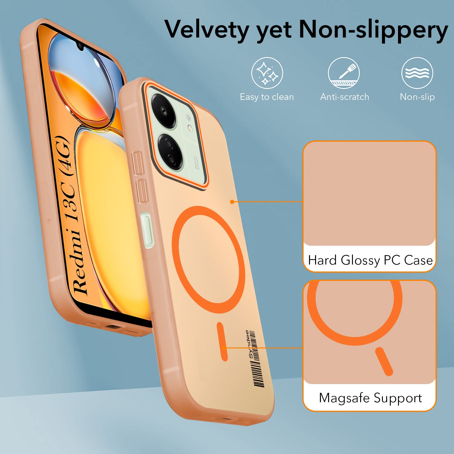 For Xiaomi Redmi 13C 4G Back Cover Case (Soft Touch | Camera Bump Protection | MagSafe Compatible | Matte Finish)