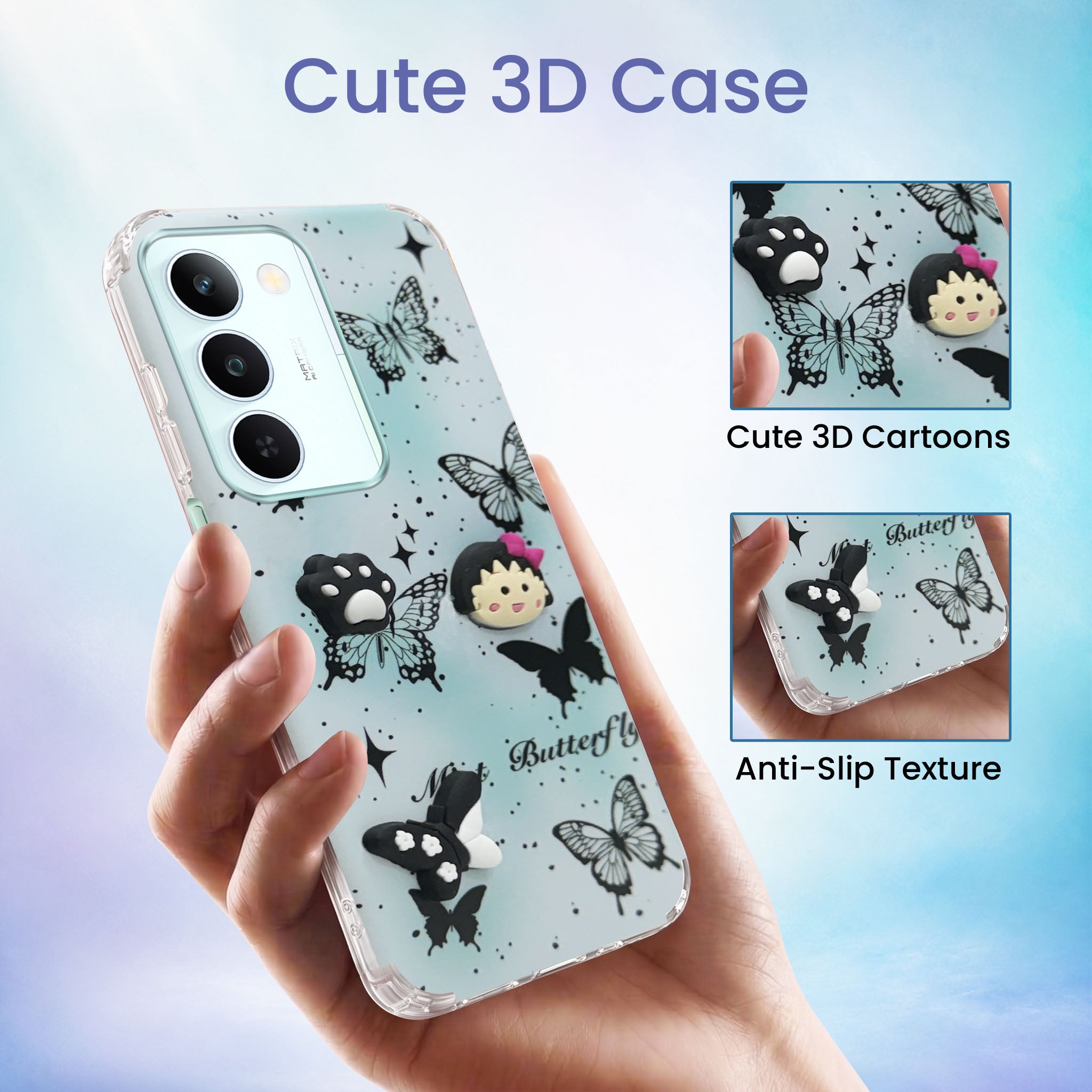 For Realme P4 Lite 5G | Realme Narzo 100 Lite 5G Back Cover Case (3D Cute Cartoons | Hard Back Side Soft | Matte Premium Finish | HD Printing)