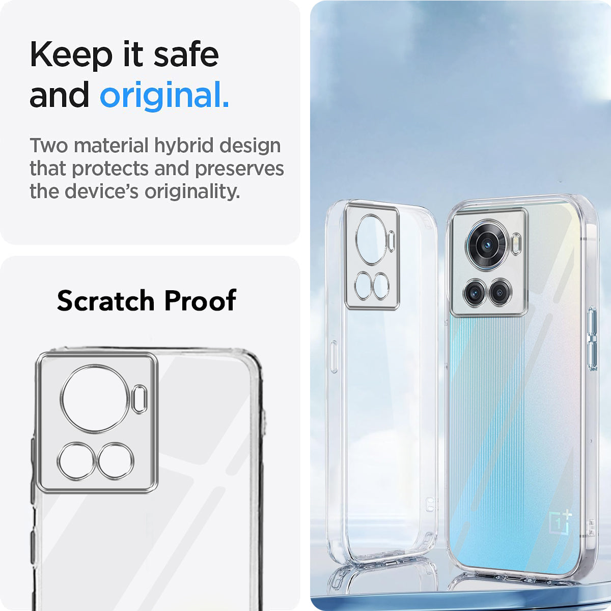 For OnePlus 10R Back Cover Case (Hybrid Armor Case | Carbon Fiber Shockproof | Soft and Flexible)
