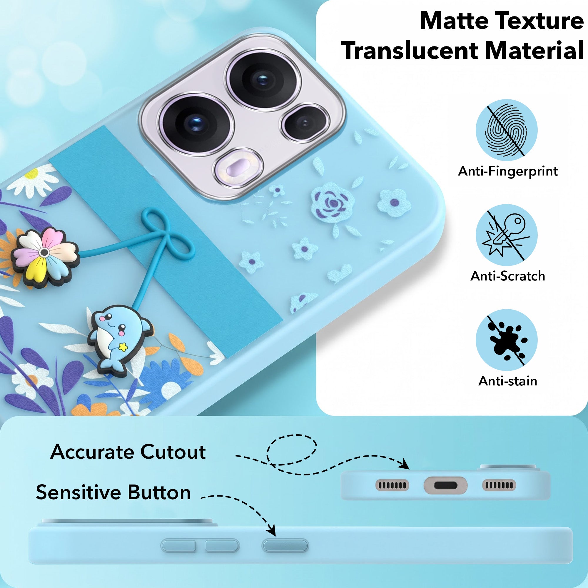 For Oppo Reno13 Pro 5G | Oppo Reno 13 Pro 5G Back Cover Case (3D Cute Cartoons | Hard Back Side Soft | Matte Premium Finish | HD Printing)