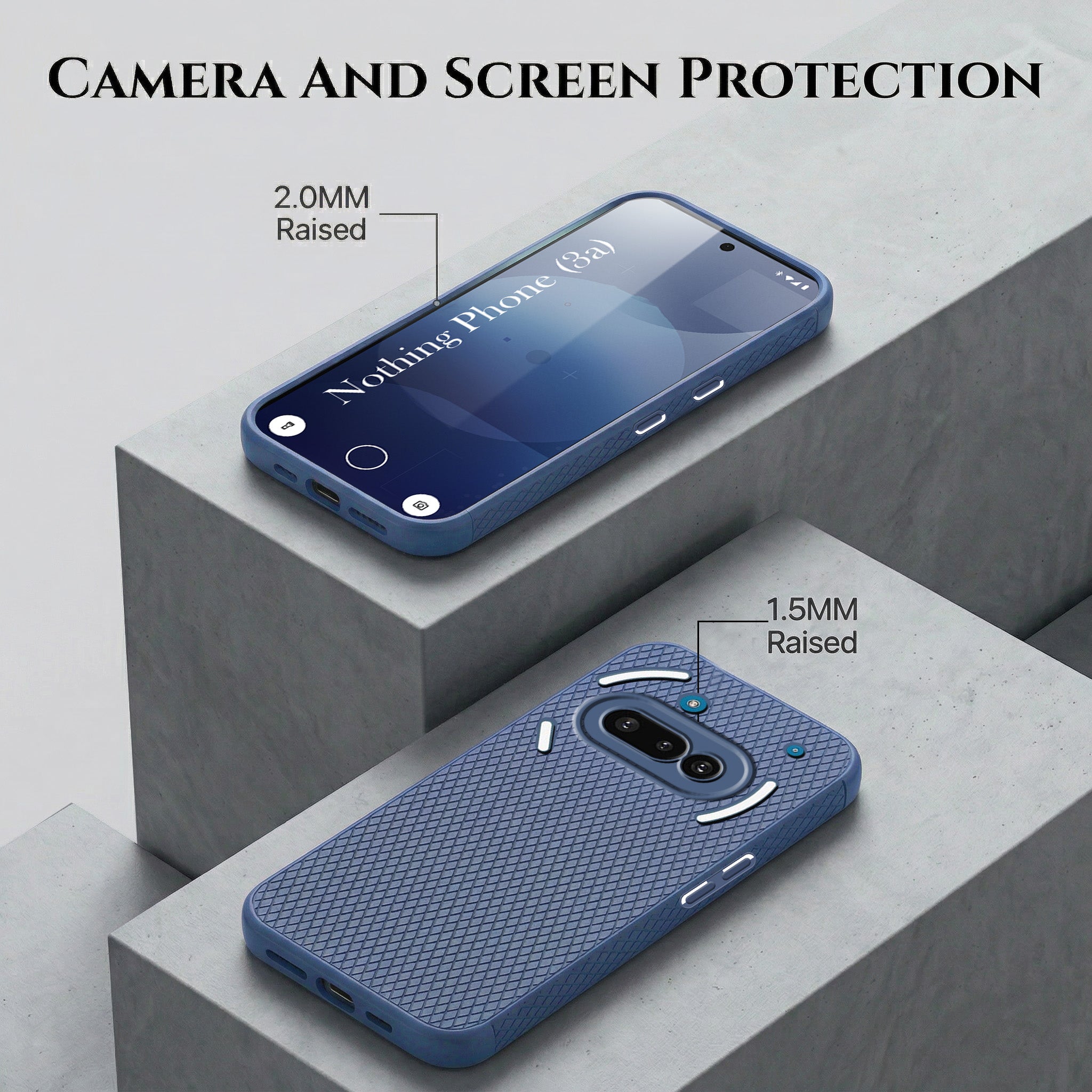For Nothing Phone 3A Combo with Back Cover and 9H Tempered Glass (Liquid Silicone | Camera Protection | Oleophobic Coating Screen Glass)