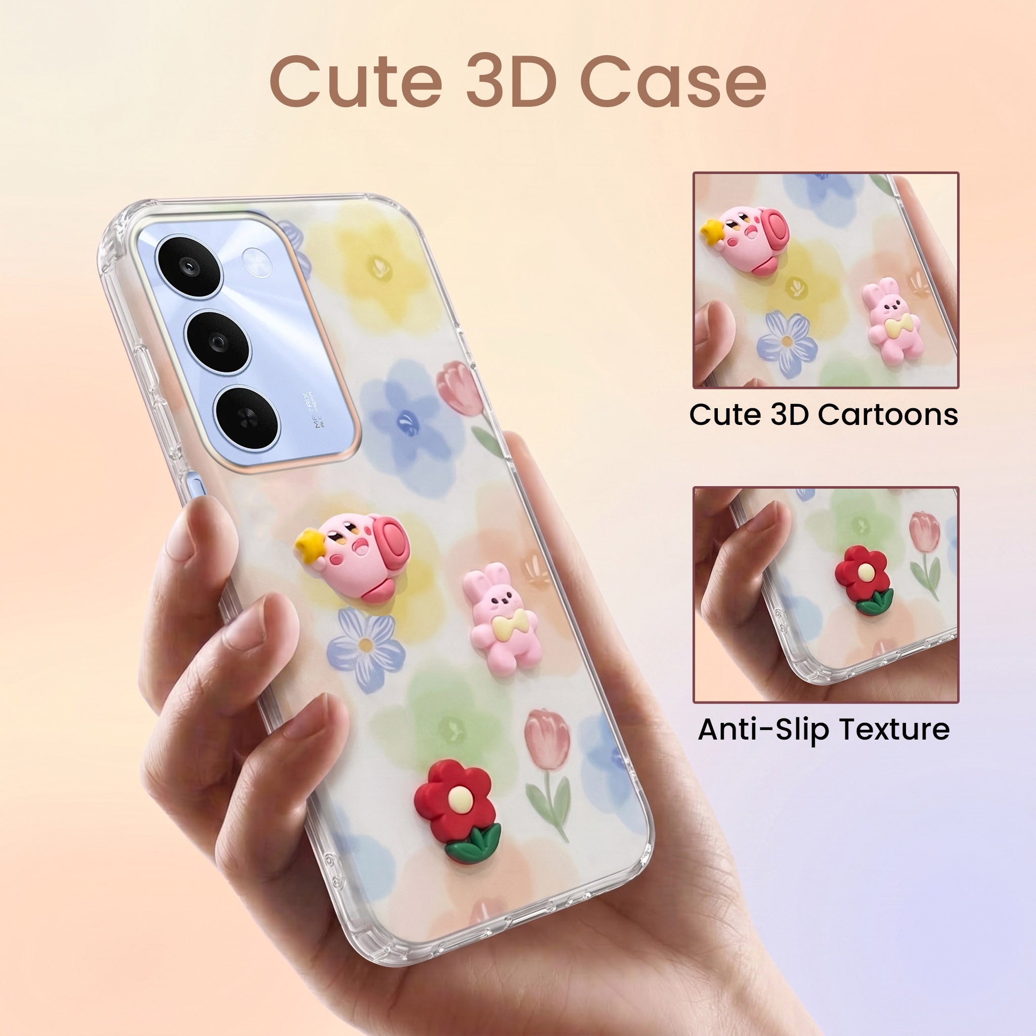 For Realme C83 5G Back Cover Case (3D Cute Cartoons | Hard Back Side Soft | Matte Premium Finish | HD Printing)