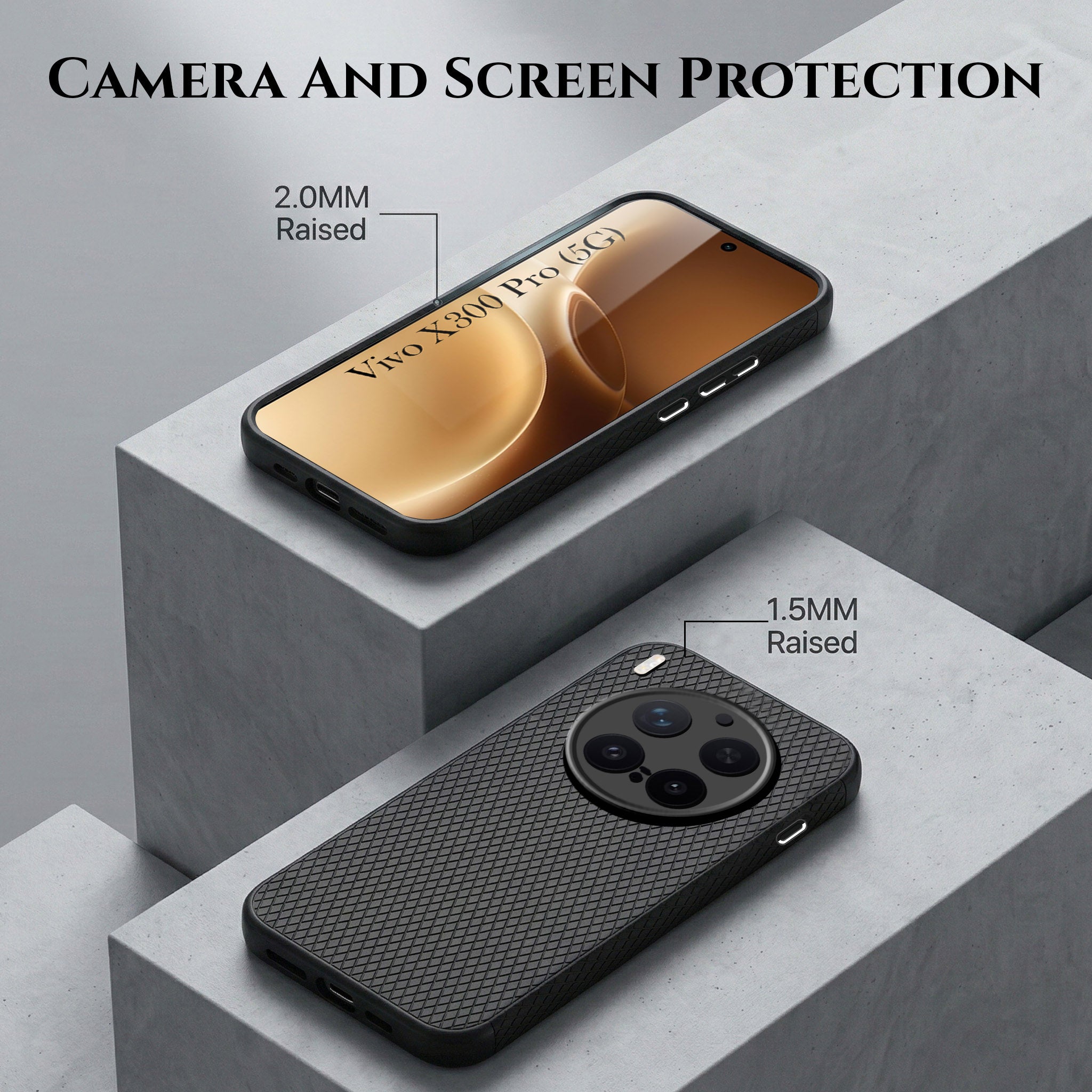 For Vivo X300 Pro Combo with Back Cover and 9H Tempered Glass (Liquid Silicone | Camera Protection | Oleophobic Coating Screen Glass)