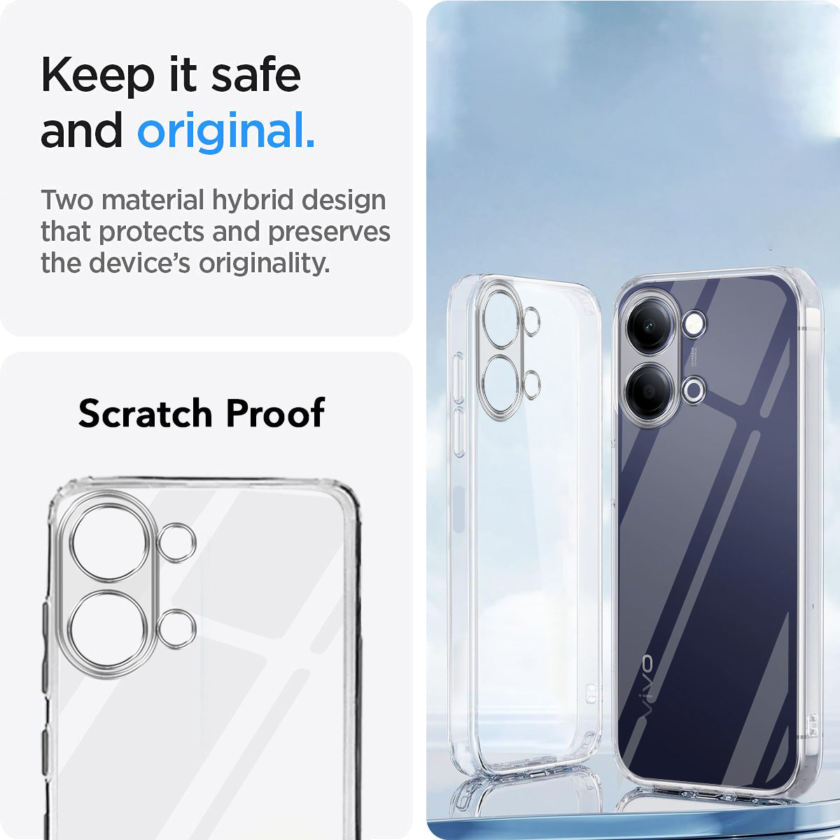 For Vivo Y11 | Vivo Y21 5G Back Cover Case Silicone (Clear Shockproof Case with Camera Protection | Soft and Flexible | Transparent)