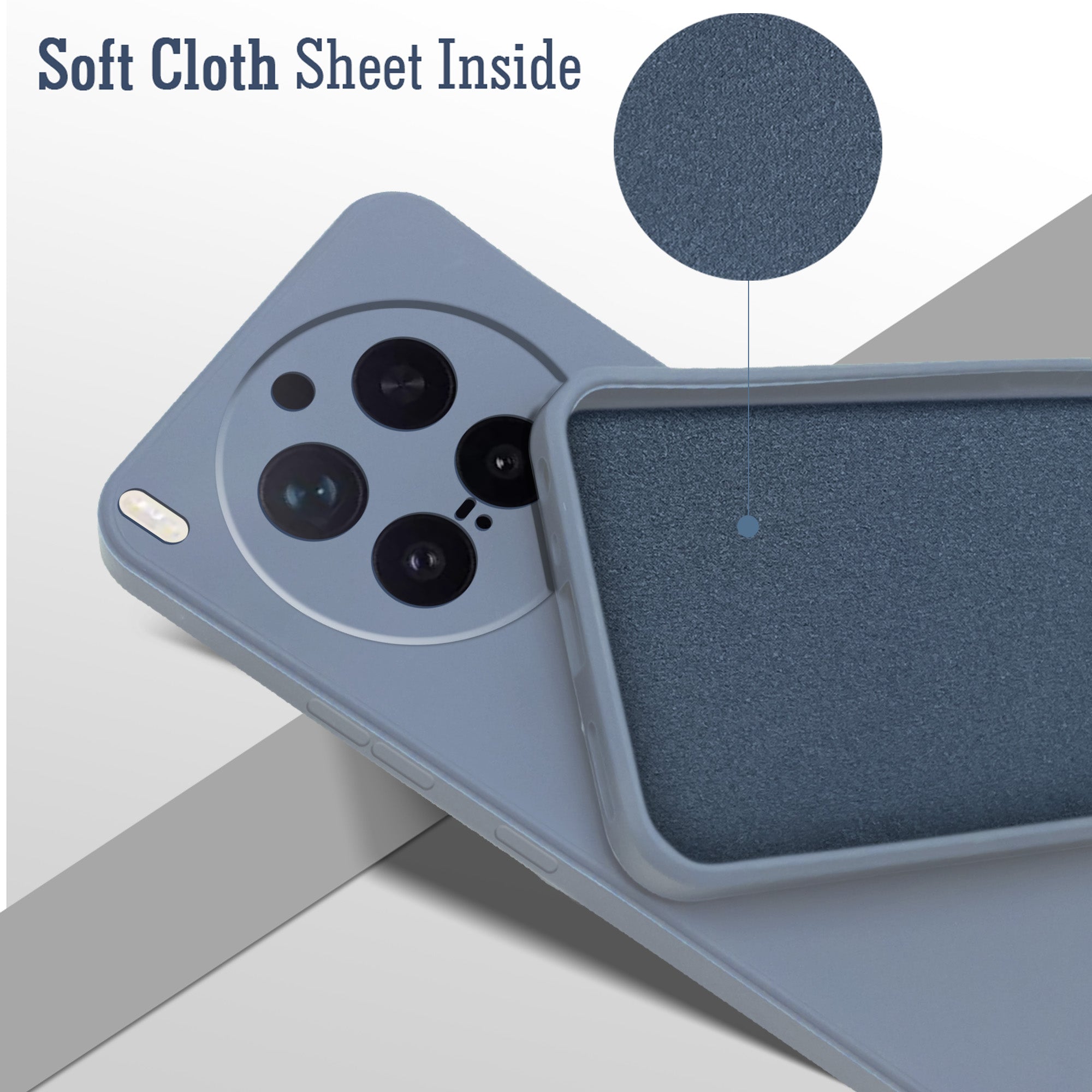 For Vivo X300 Pro Back Cover Case (Matte Finish Silicone with Inside Fiber cloth)