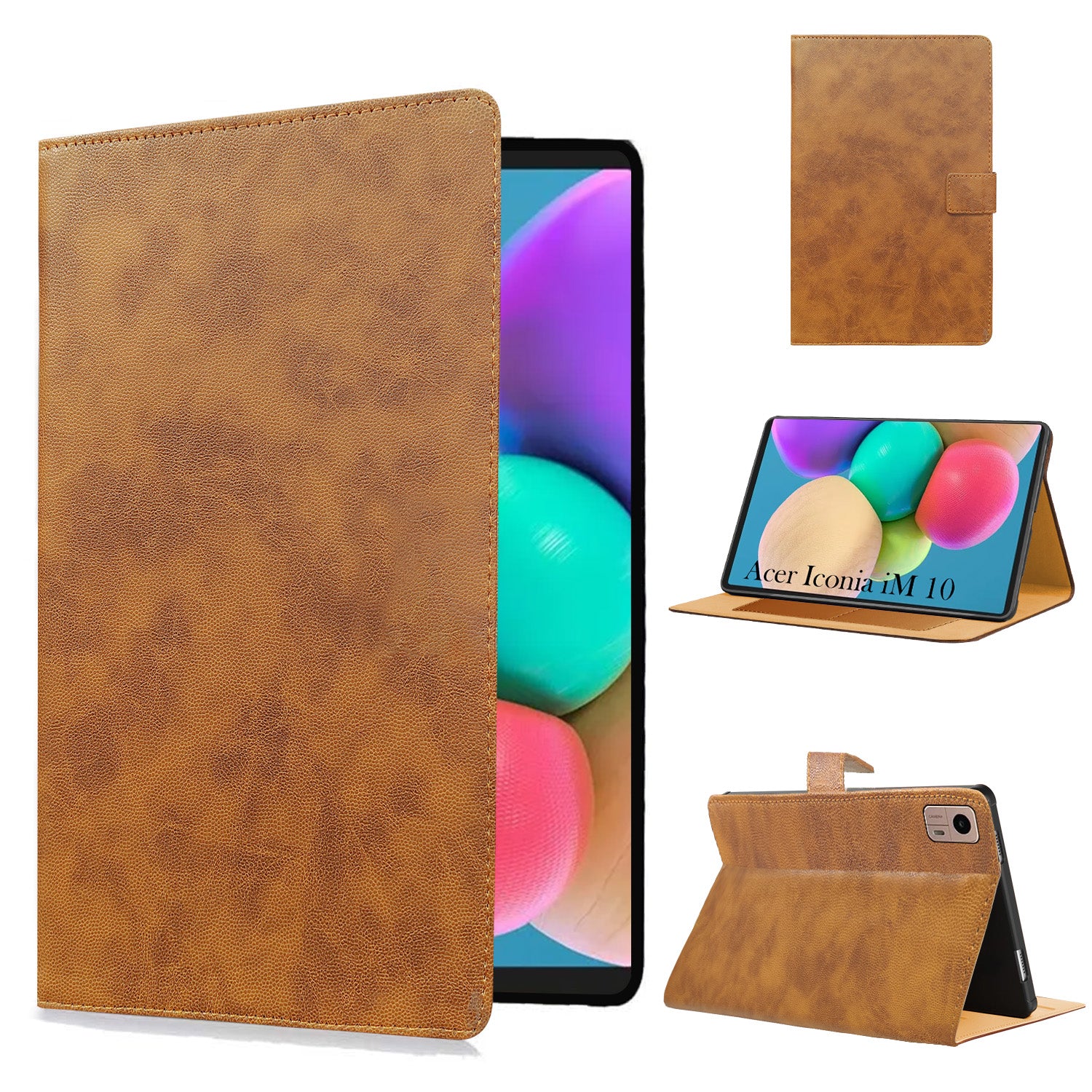 For Acer Iconia Tab iM10 10.36 Inch Flip Cover Folio Cover (PU Leather | Multi-Angle Smart Stand | Card Storage Slots | Silicone Back Pouch)