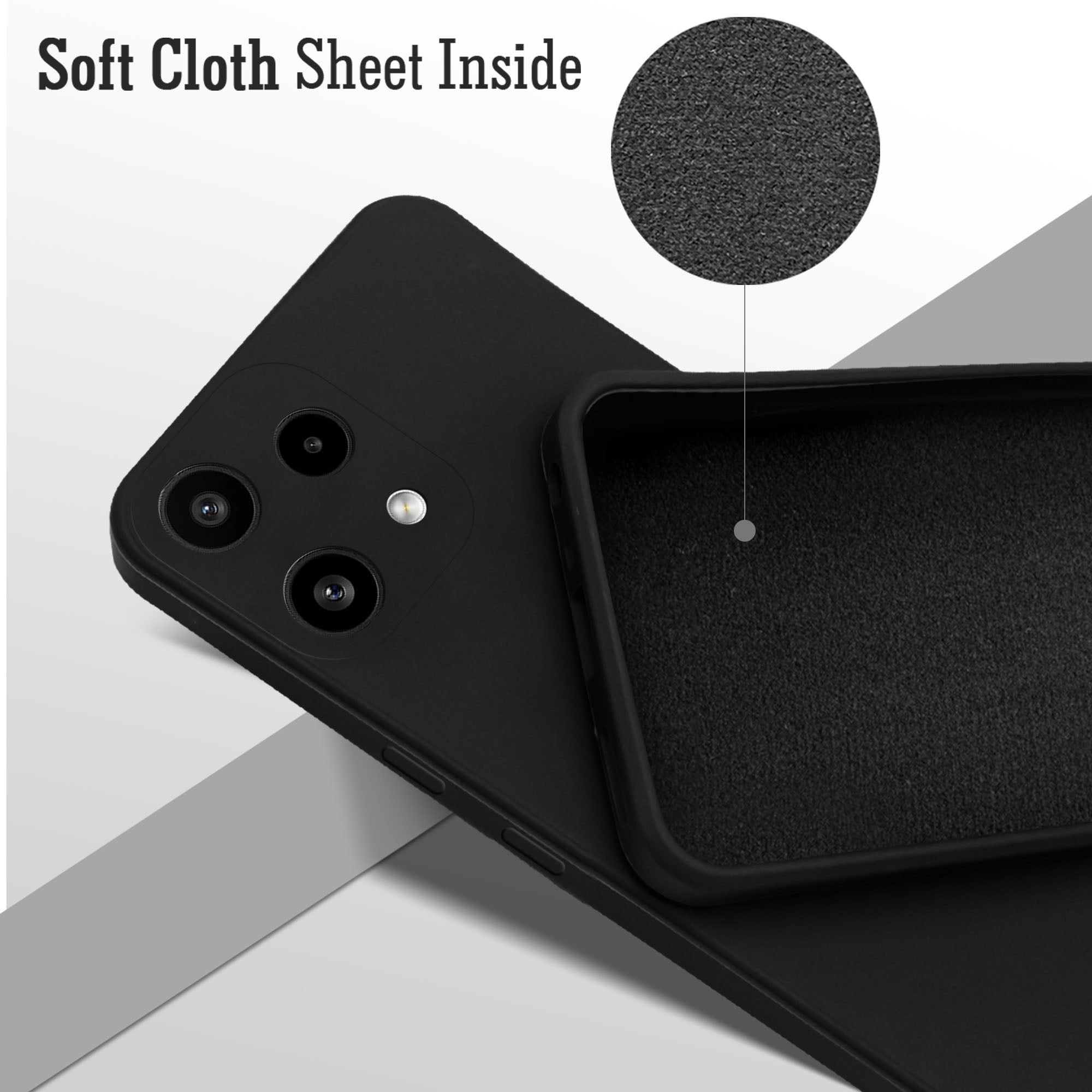 For Nothing Phone 3A Lite Back Cover Case (Matte Finish Silicone with Inside Fiber cloth)