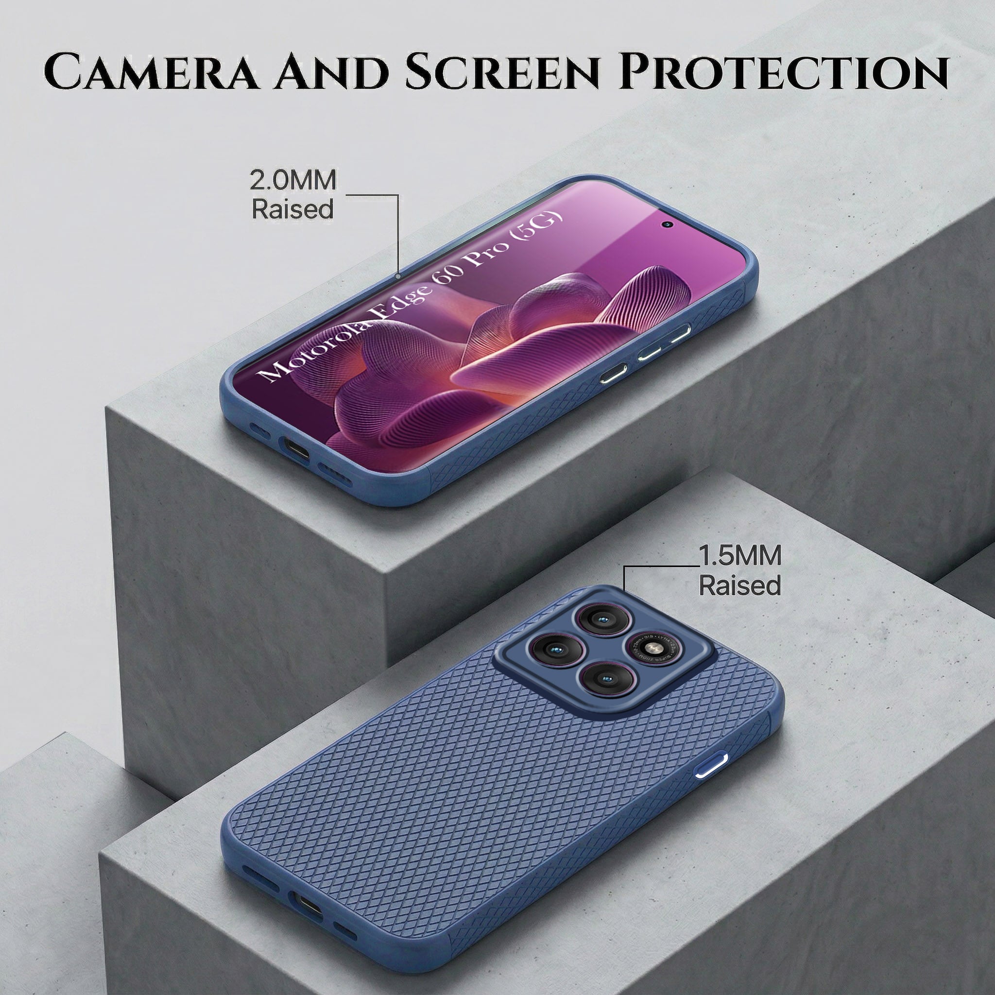 For Motorola Moto Edge 60 Pro Combo with Back Cover and 9H Tempered Glass (Liquid Silicone | Camera Protection | Oleophobic Coating Screen Glass)