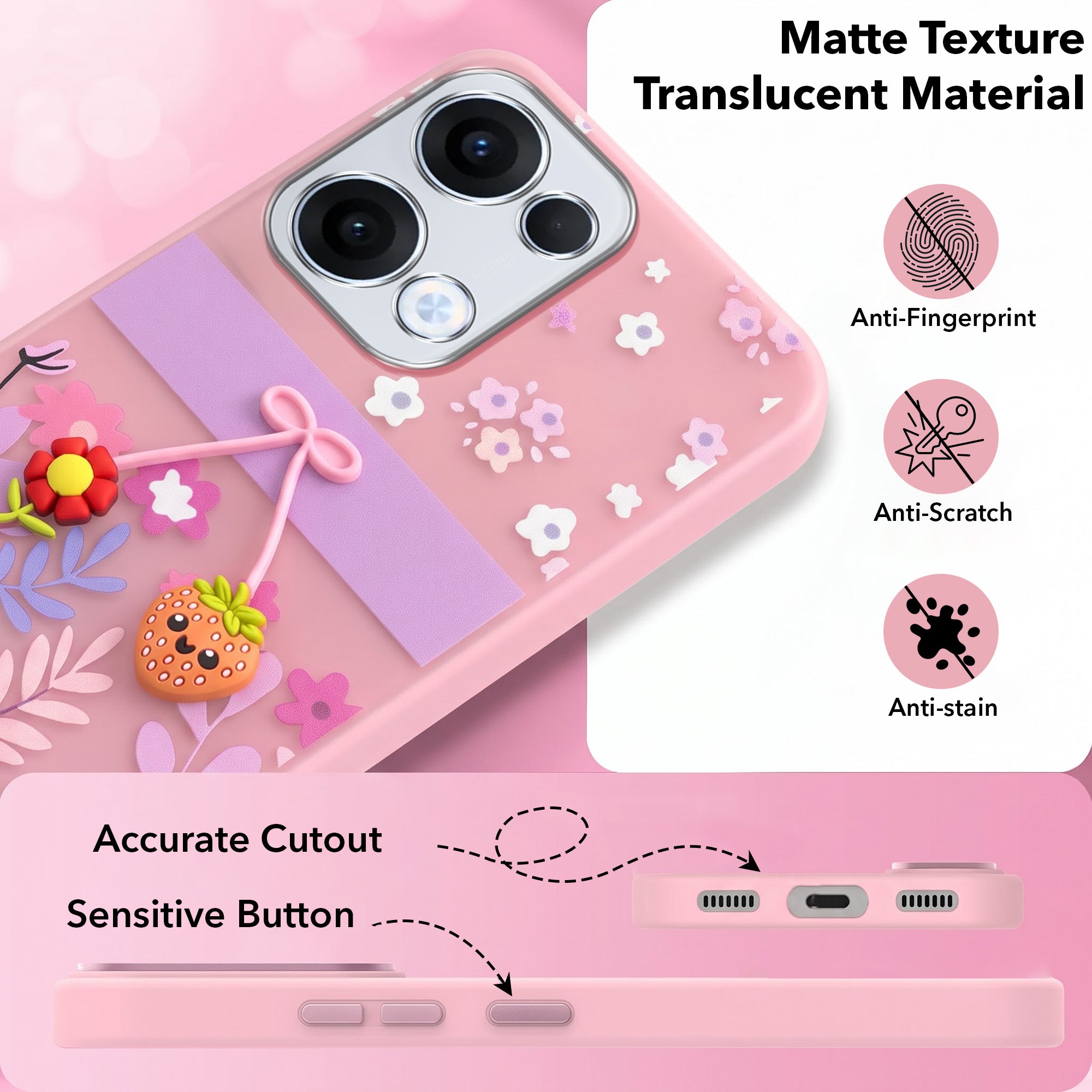 For Oppo Reno13 | Oppo Reno 13 Back Cover Case (3D Cute Cartoons | Hard Back Side Soft | Matte Premium Finish | HD Printing) (Copy) (Copy)