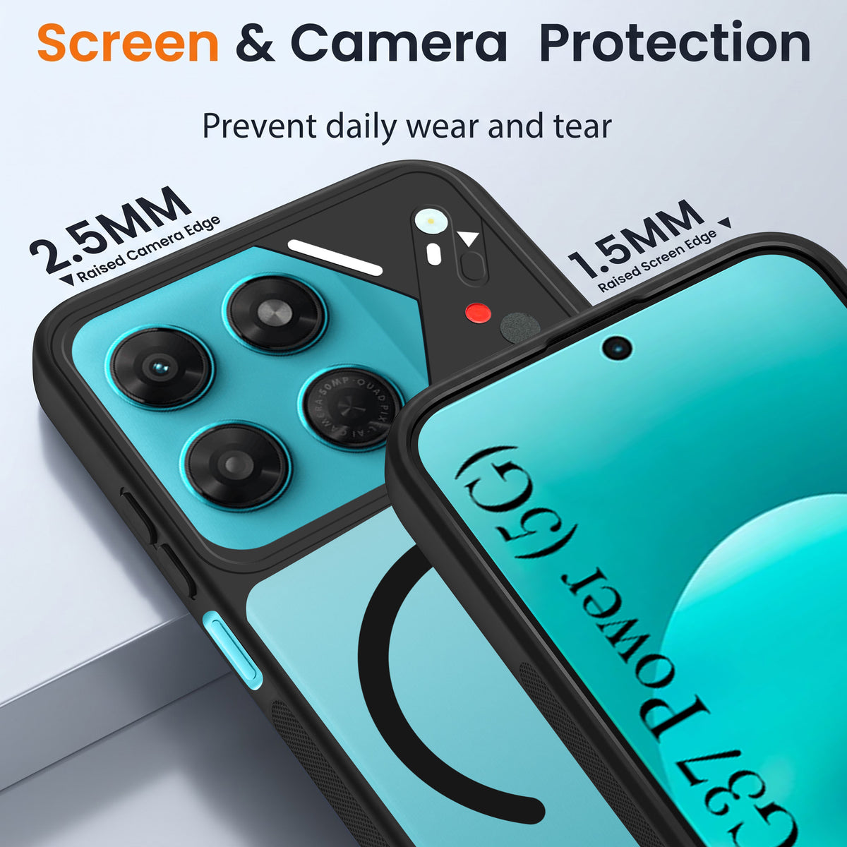 For Motorola Moto G37 Power Back Cover Case Lifetime Anti-Yellow Clear (Camera Protection | Side Grip | Wireless MagSafe Compatible)
