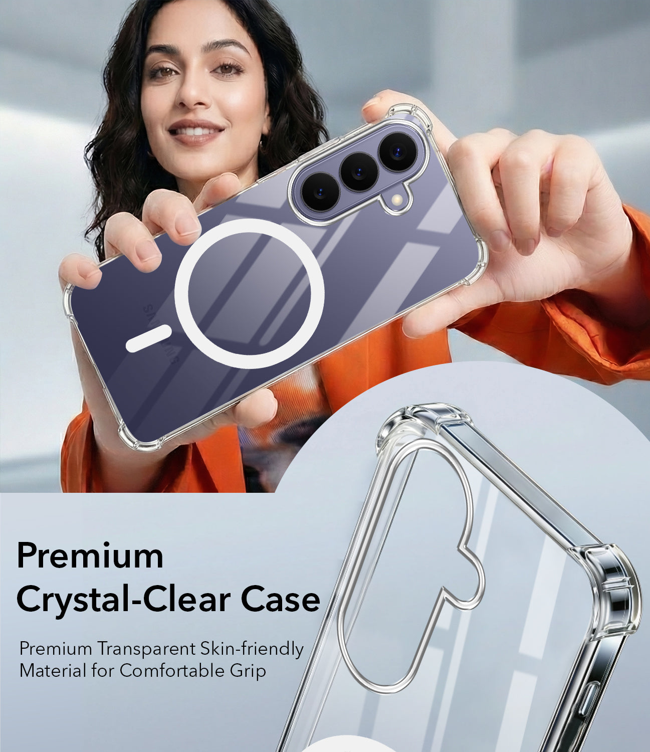 For Samsung Galaxy S26 Plus Back Cover Shockproof Crystal-Clear (Magsafe Wireless Support | Drop & Camera Protection | Hard Polycarbonate)