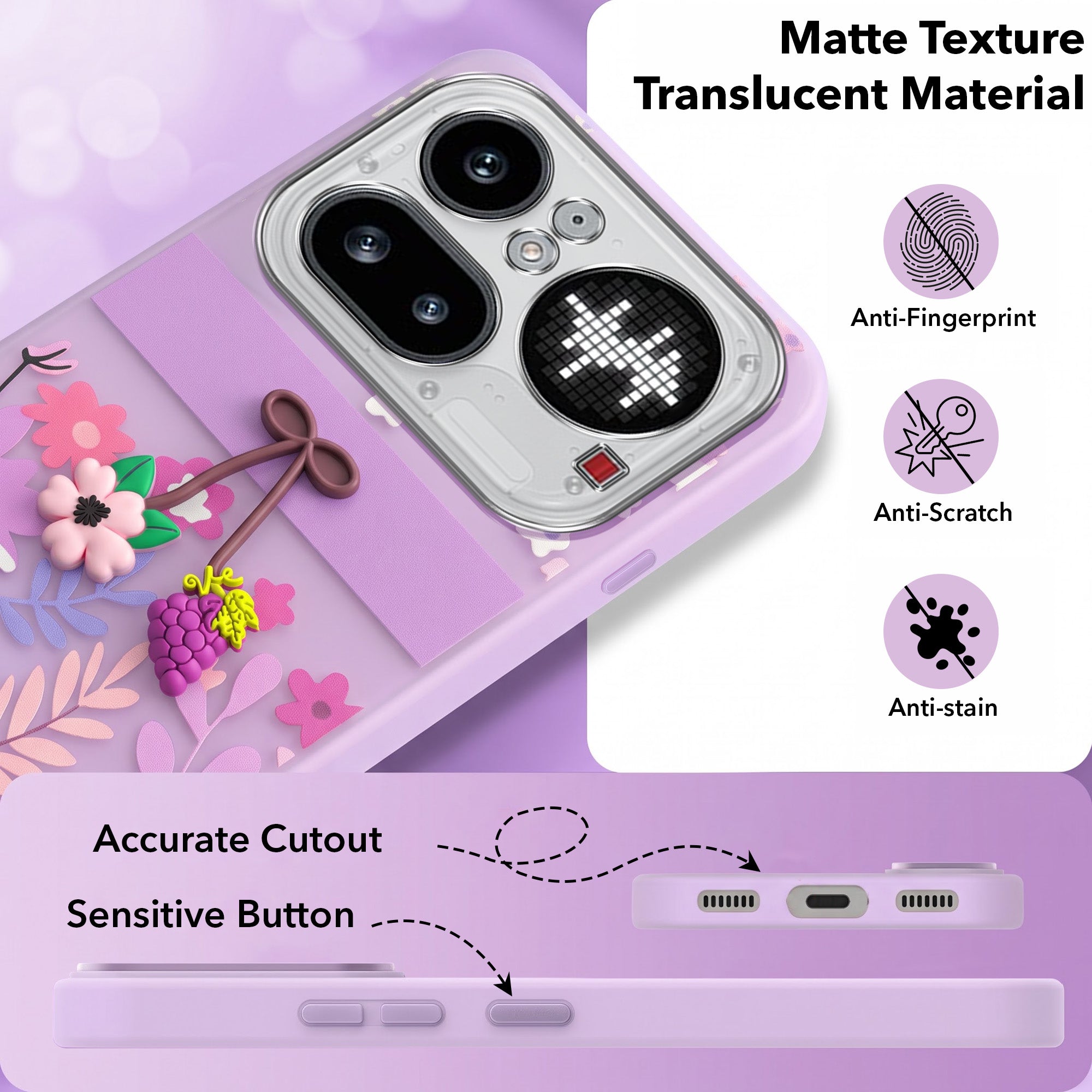 For Nothing Phone 4A Pro 5G Back Cover Case (3D Cute Cartoons | Hard Back Side Soft | Matte Premium Finish | HD Printing)