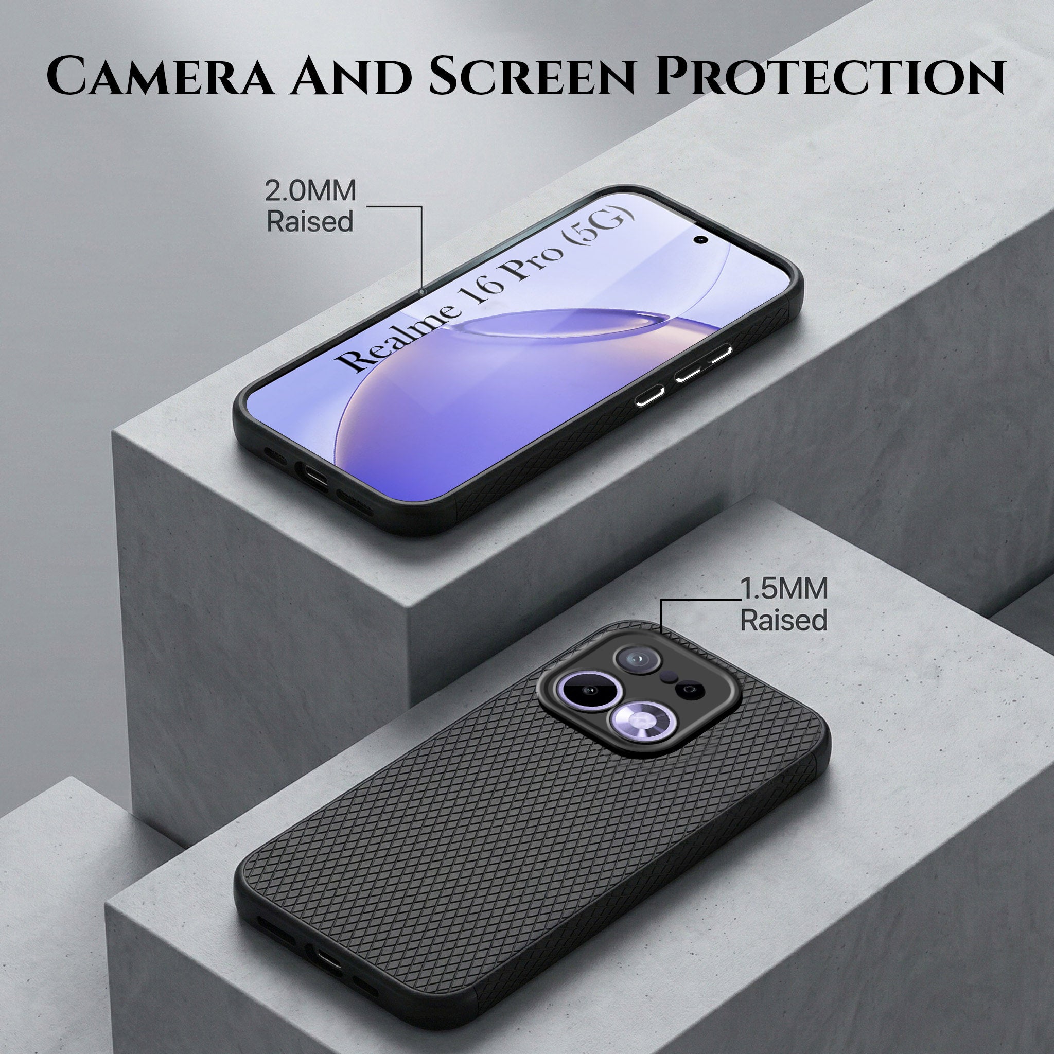 For Realme 16 Pro Combo with Back Cover and 9H Tempered Glass (Liquid Silicone | Camera Protection | Oleophobic Coating Screen Glass)