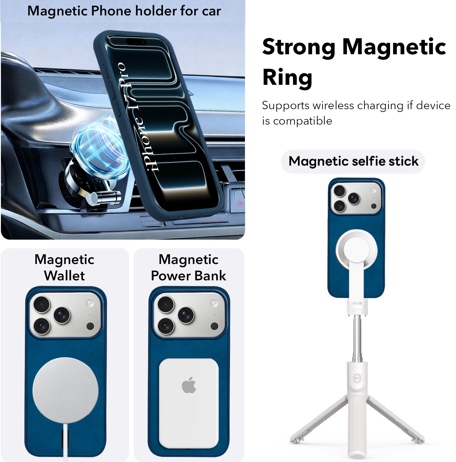 For Apple iPhone 17 Pro Back Cover Case Leather Finish (MagSafe Compatible Wireless Charging | Soft Touch | Camera Bump Protection)