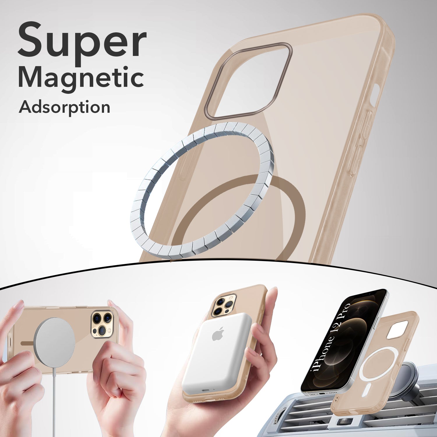 For Apple iPhone 12 Pro Back Case Cover Lifetime Anti-Yellow MagSafe Compatible Clear (Sleek Hard Crystal | Camera Protection and Shockproof)