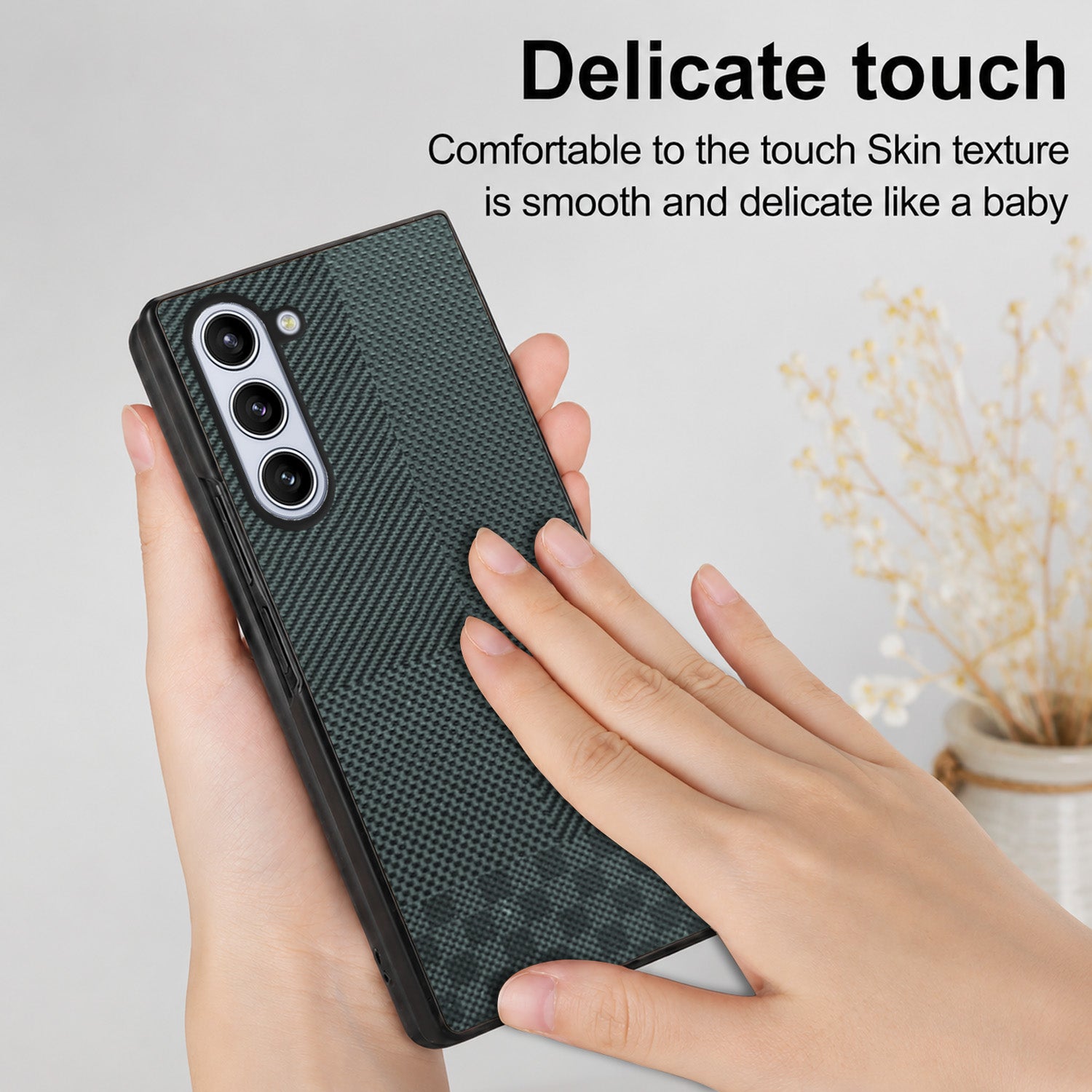 For Samsung Galaxy Z Fold 5 5G Back Flip Case Cover (Craft Printed Design | Hybrid Texture | Inside Microfiber Cloth)
