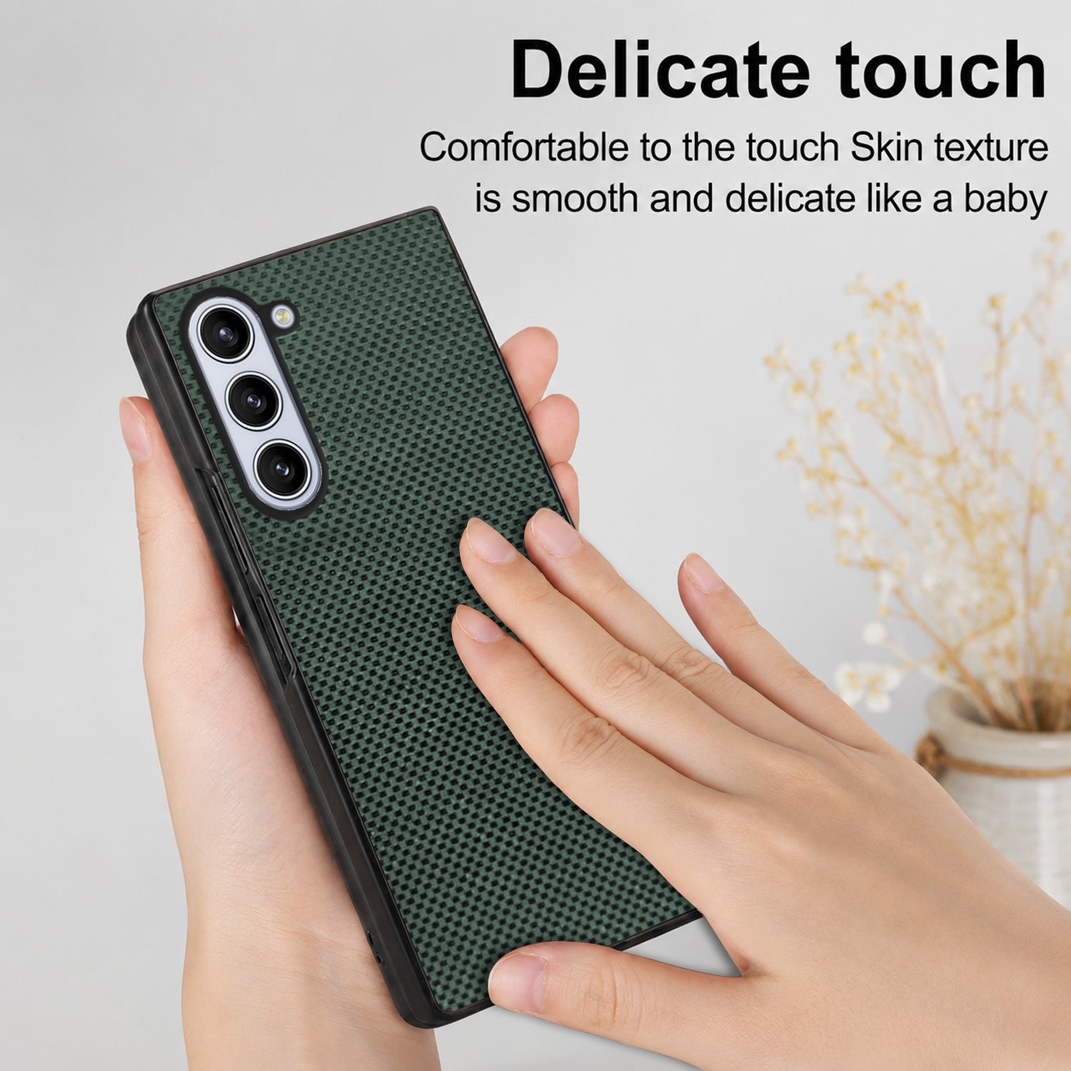 For Samsung Galaxy Z Fold 5 5G Back Flip Case Cover (Craft Printed Design | Hybrid Texture | Inside Microfiber Cloth)