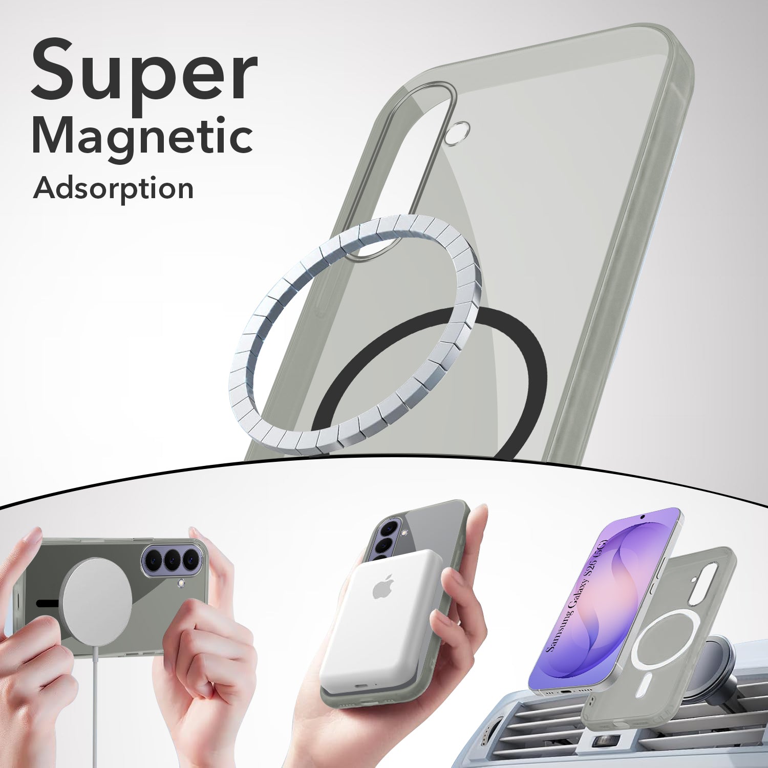 For Samsung Galaxy S26 5G Back Cover Case Lifetime Anti-Yellow MagSafe Compatible Clear  (Sleek Hard Crystal | Shockproof and Camera Protection)