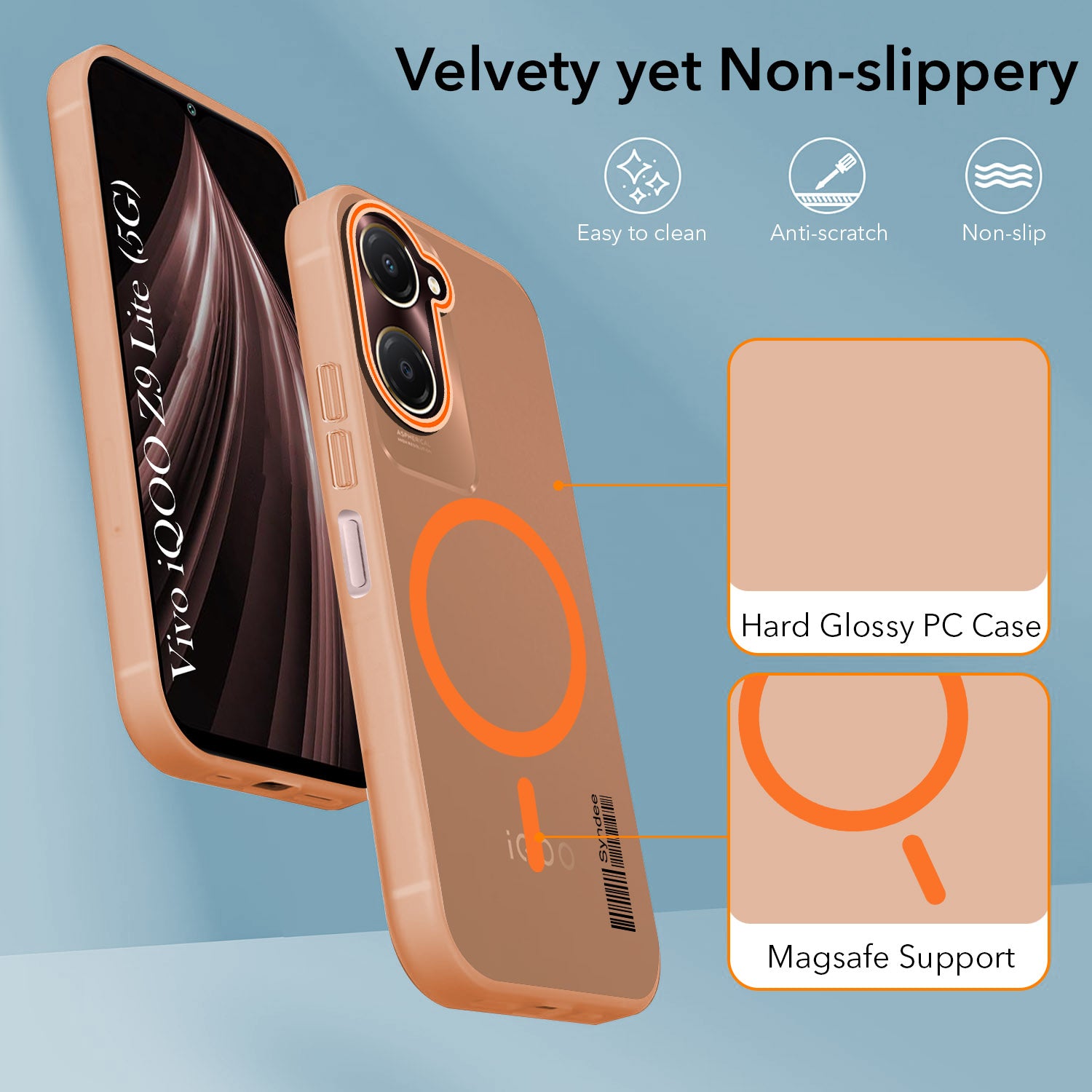 For Vivo iQOO Z9 Lite Back Cover Case (Soft Touch | Camera Bump Protection | MagSafe Compatible | Matte Finish)