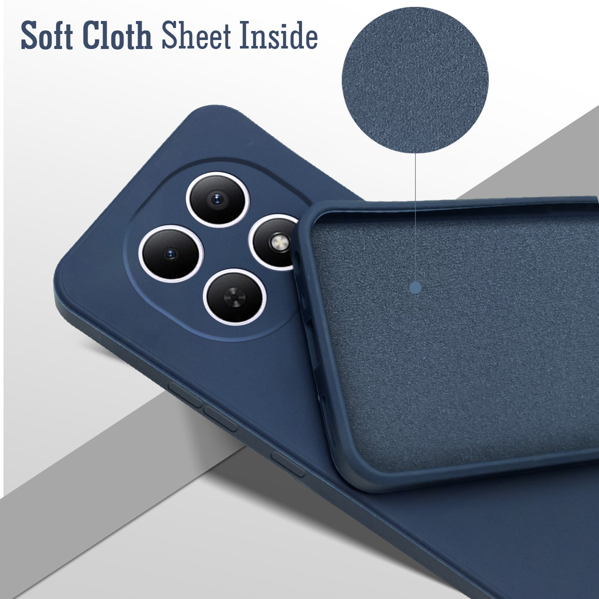 For Xiaomi Redmi Note 15 5G Back Cover Case (Matte Finish Silicone with Inside Fiber cloth)