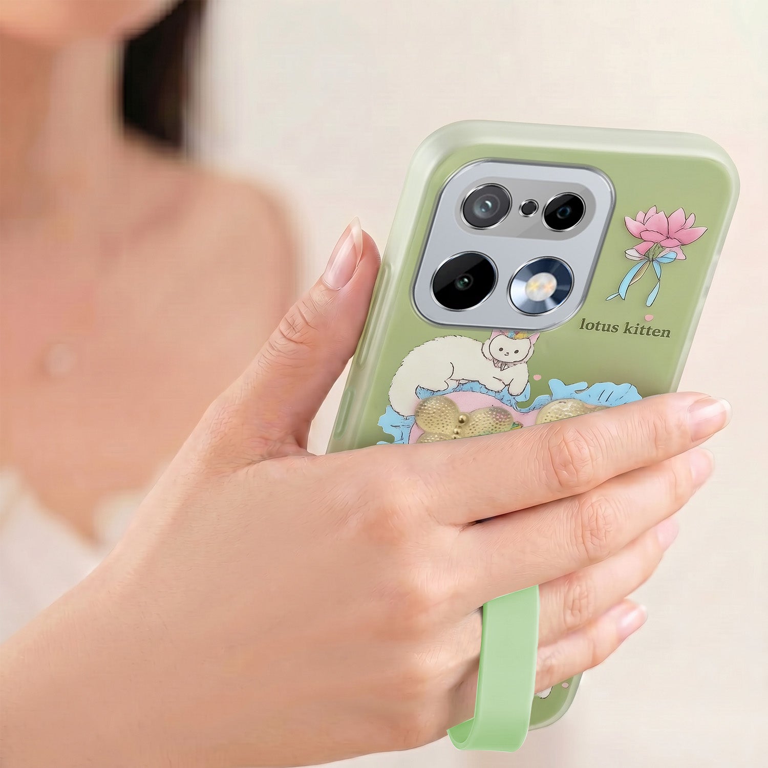For Realme 16 Pro Back Cover Case (3D Cute Heart Strap Holder | Camera Protection | Designer Girls Print)