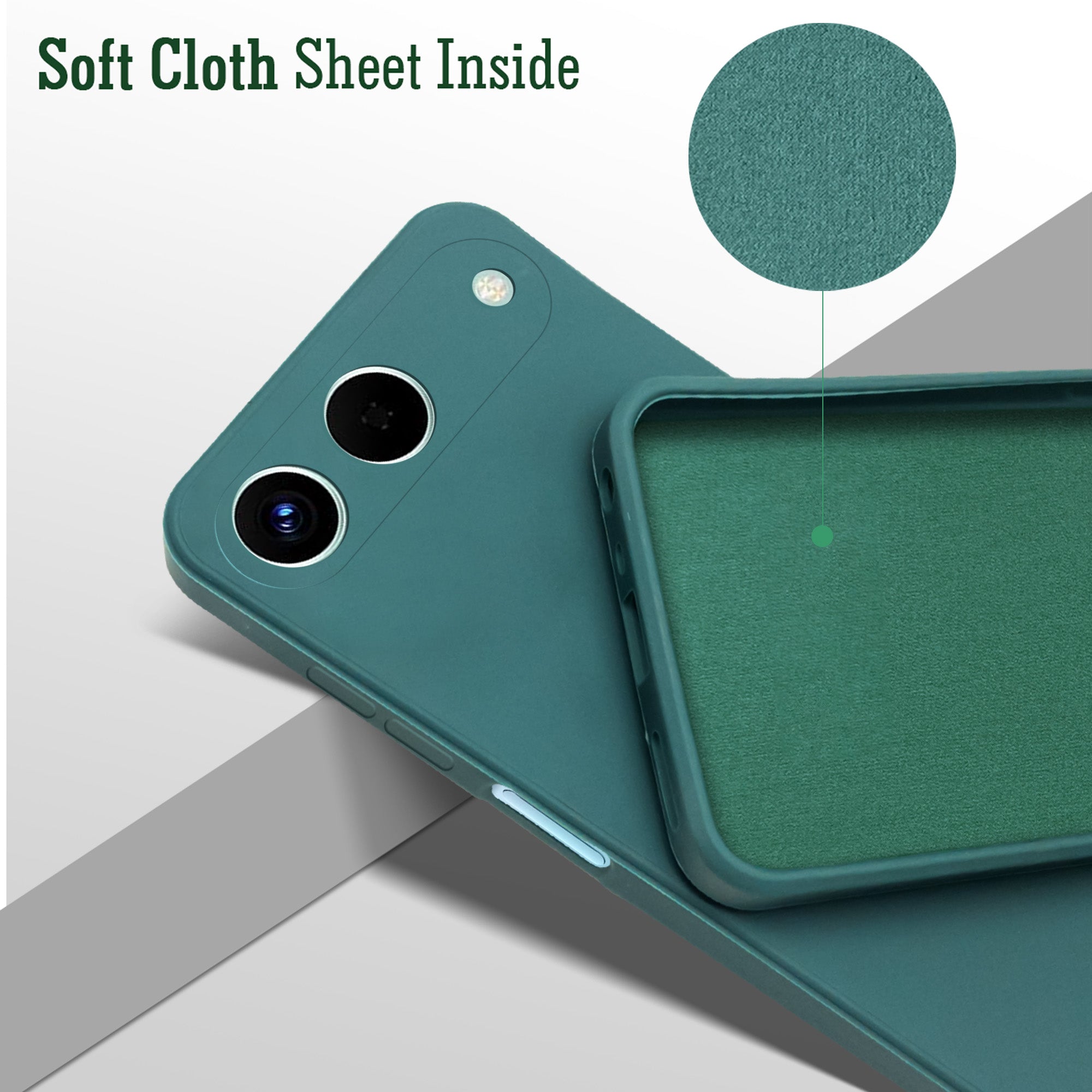 For Tecno Spark Go 5G Back Cover Case (Matte Finish Silicone with Inside Fiber cloth)